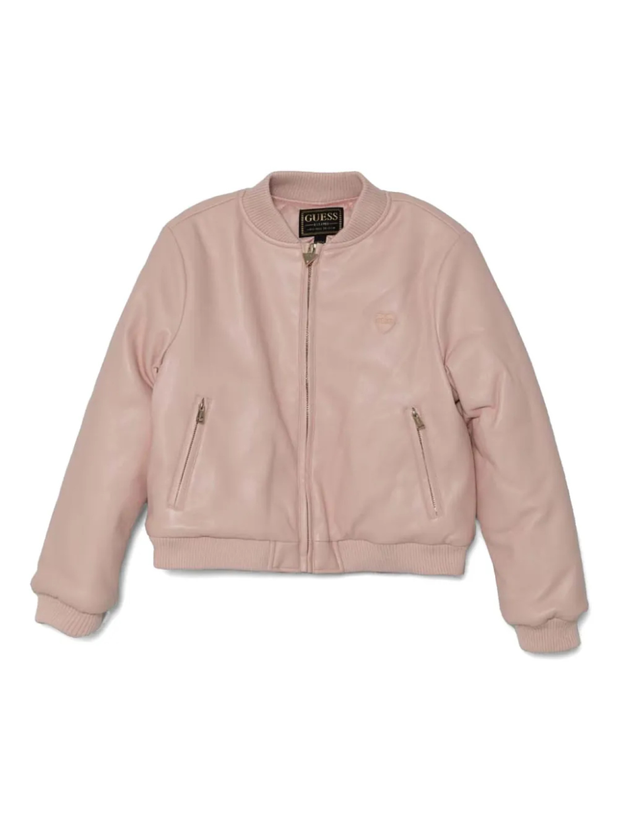 

Куртка-бомбер с логотипом и нашивкой для детей guess kids, розовый