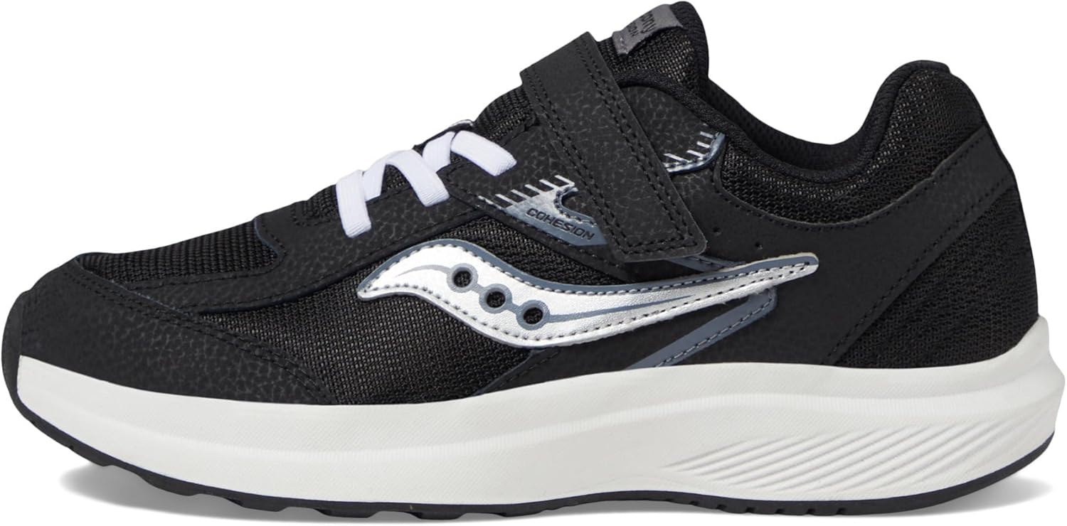 Детские кроссовки Saucony Cohesion с альтернативной застежкой для детей и подростков, белый/черный — фото 4