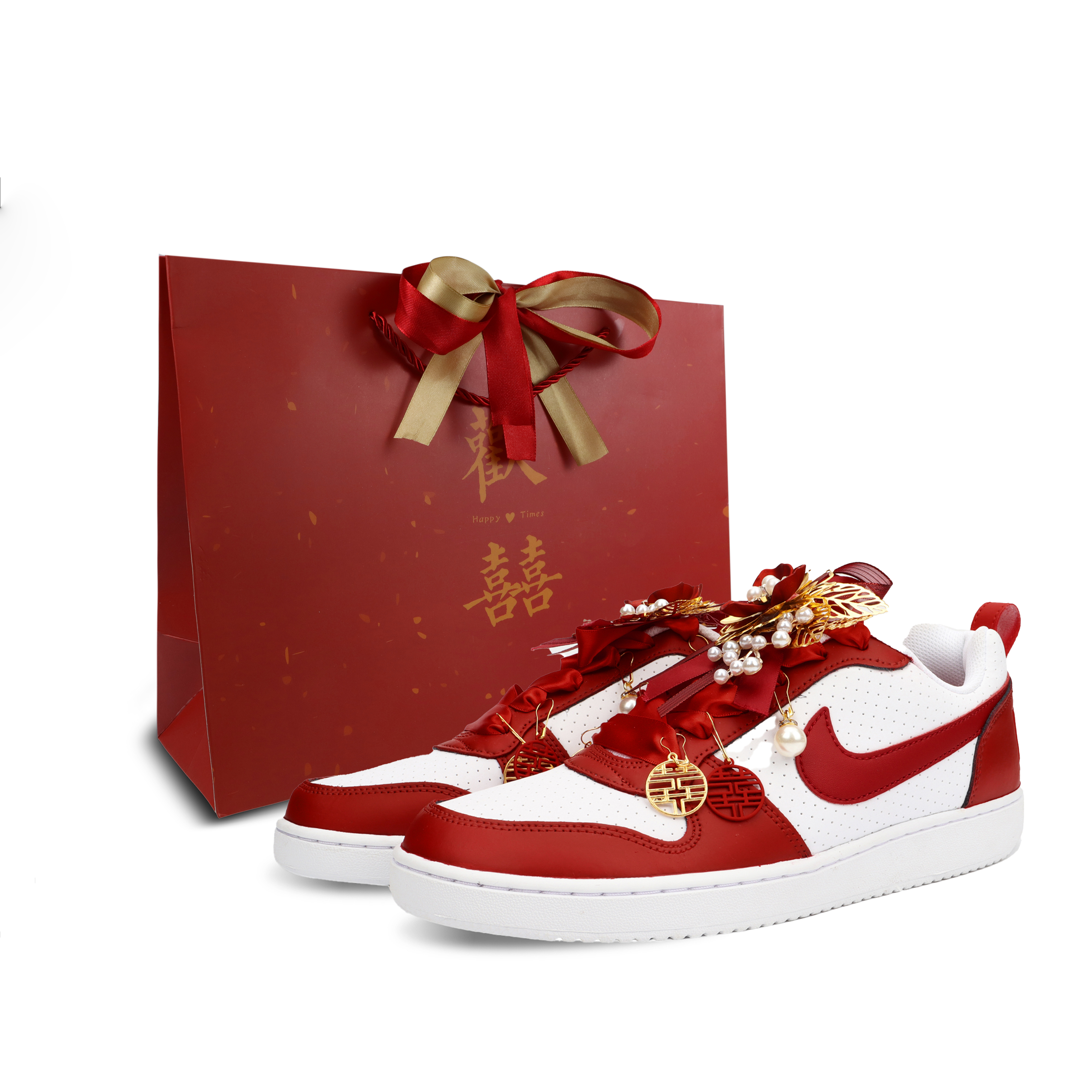 

Nike Кроссовки Court Borough Full Of Joyful Shock Absorbers, низкие, для скейтбординга, красные, для мужчин
