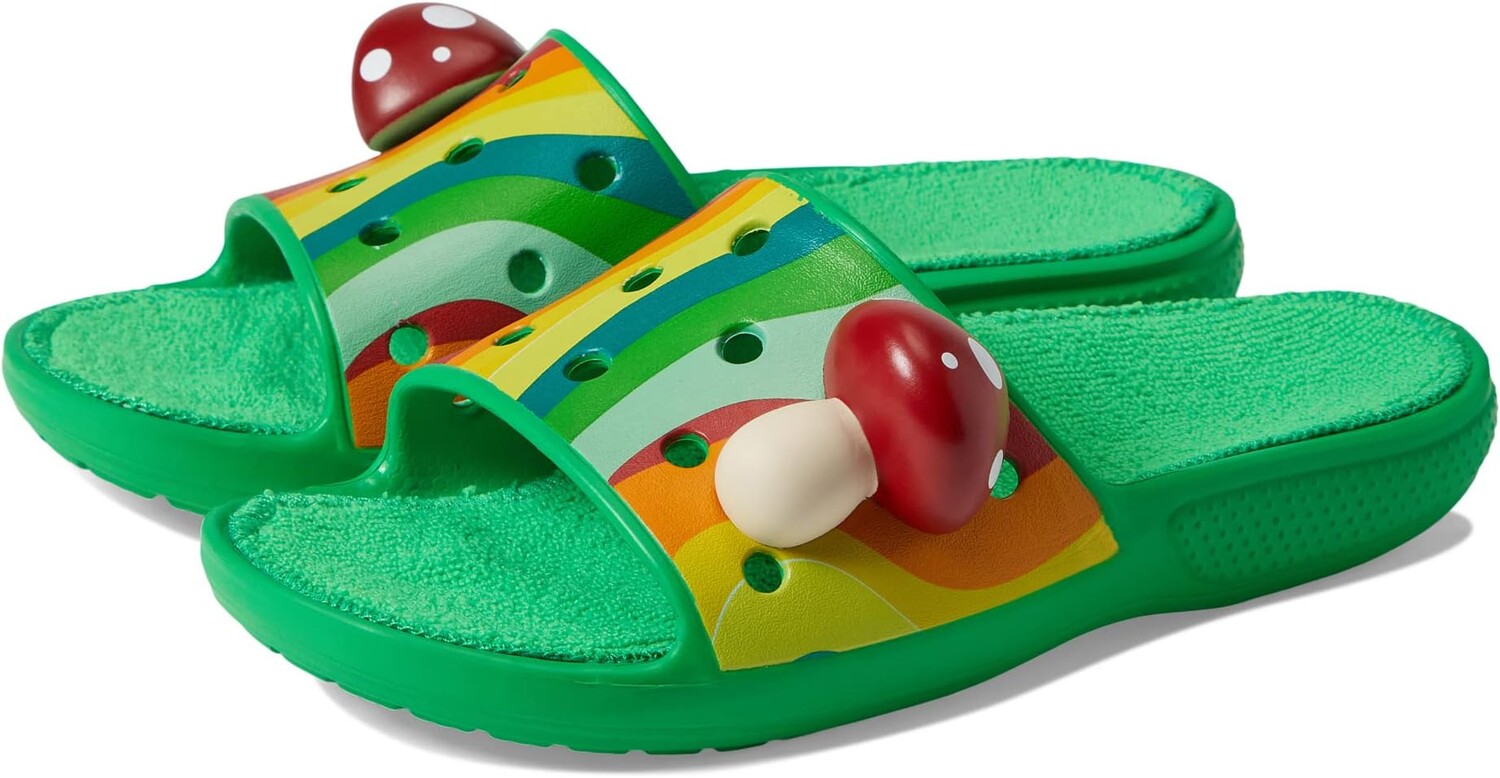 

Сандалии Crocs Zen Garden Sensory Classic Crocs Terry Cloth Slide, цвет Grass Green