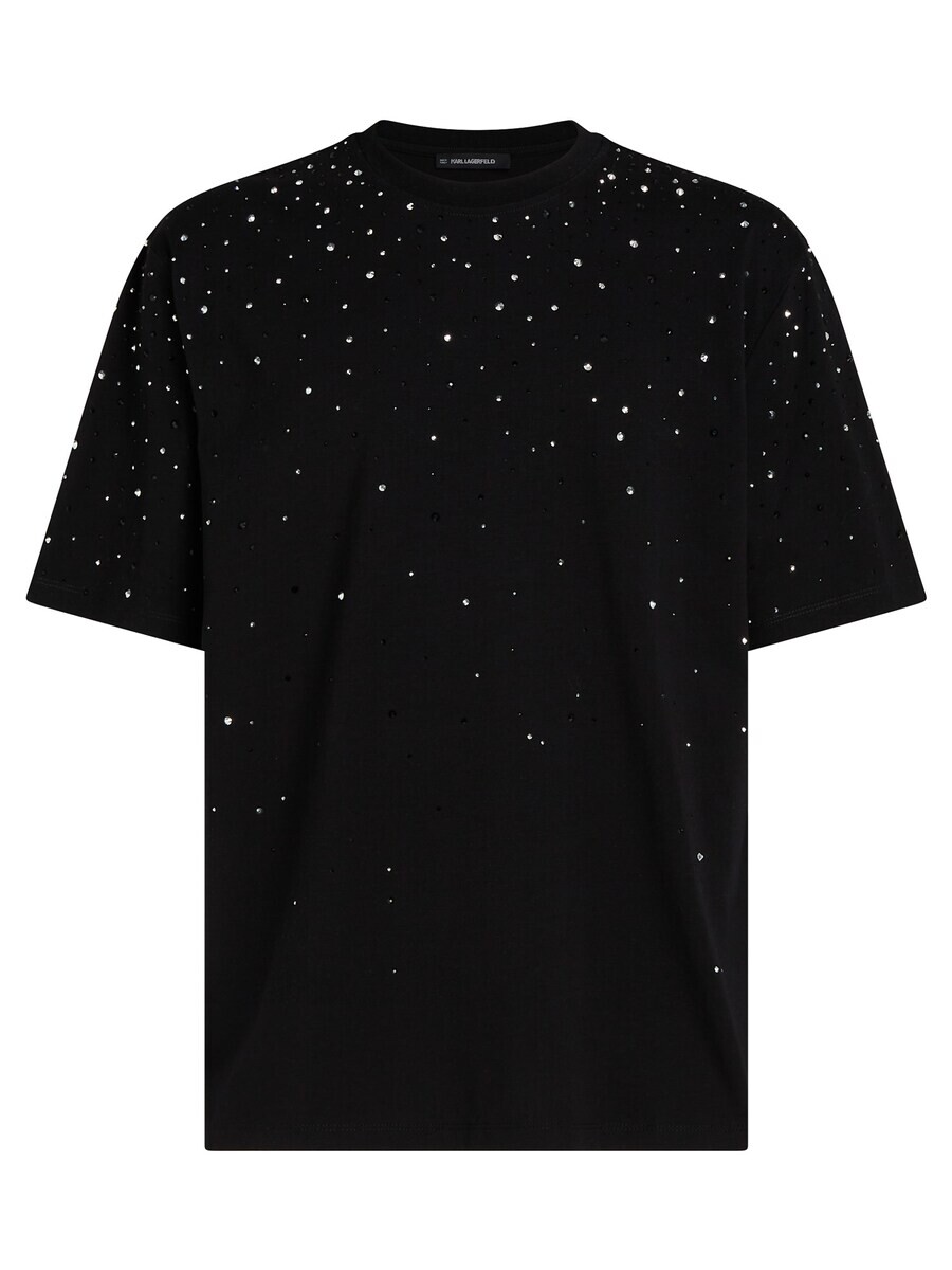 

Классическая футболка Karl Lagerfeld Shirt Rhinestone Degradé, черный