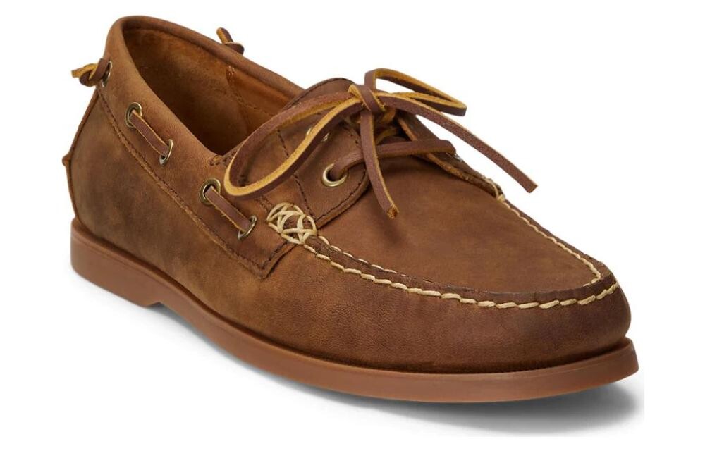Туфли-лодочки из кожи Merton Polo Ralph Lauren, коричневый — фото 3