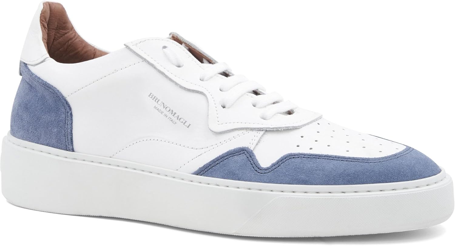 

Мужские итальянские кроссовки Bruno Magli Dezi с шнуровкой, белый/синий