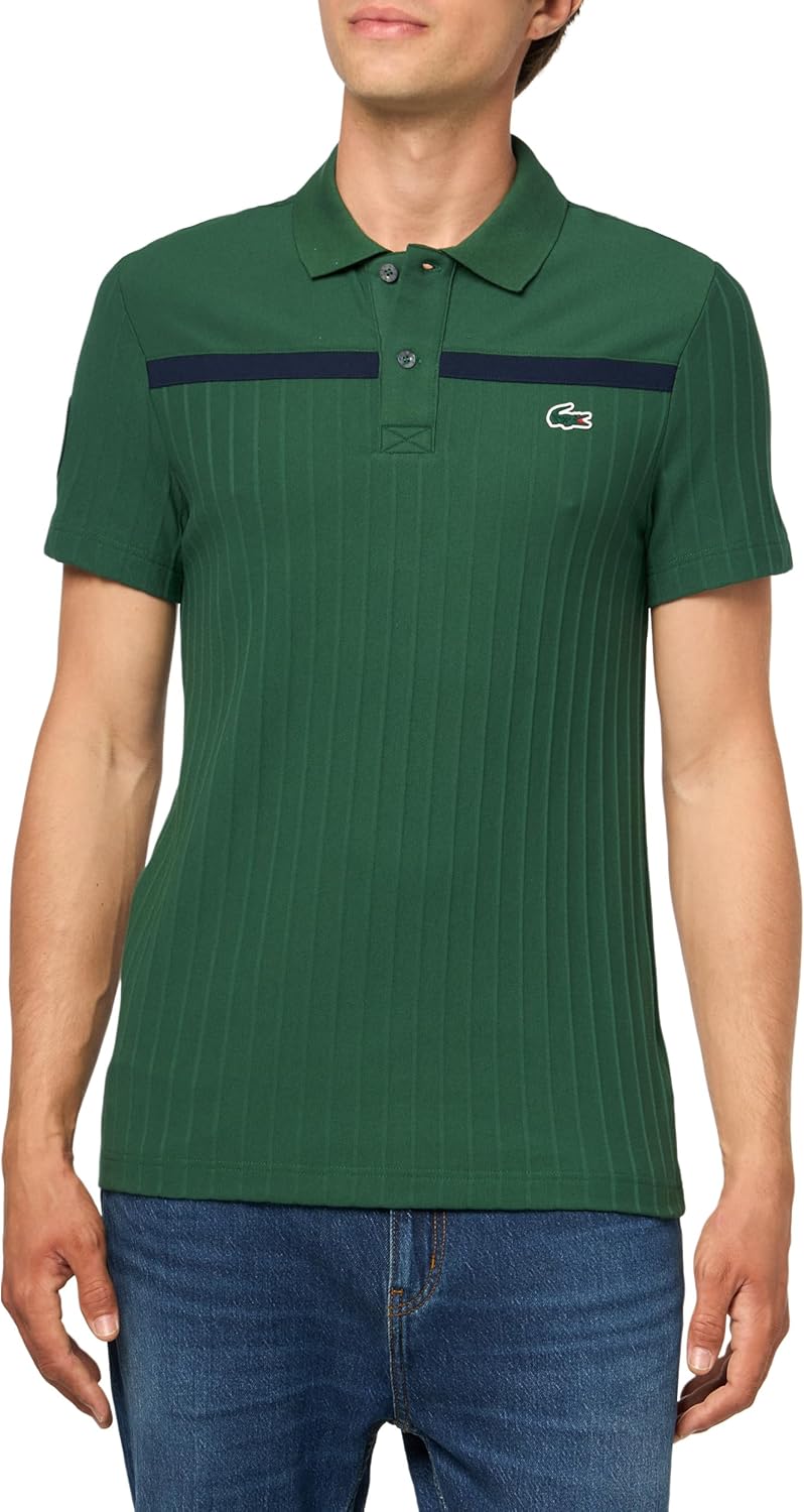Поло для мужчин Lacoste Sport Ultra Dry, теннисное, зеленый/синий