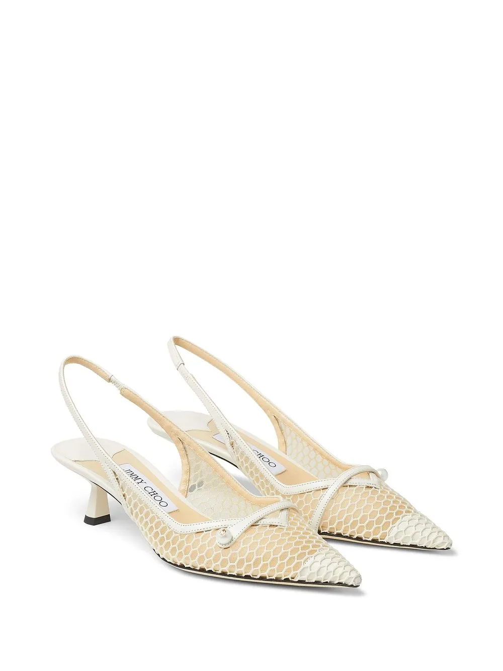 Туфли Amita 45 с ремешком на пятке JIMMY CHOO, белый — фото 2