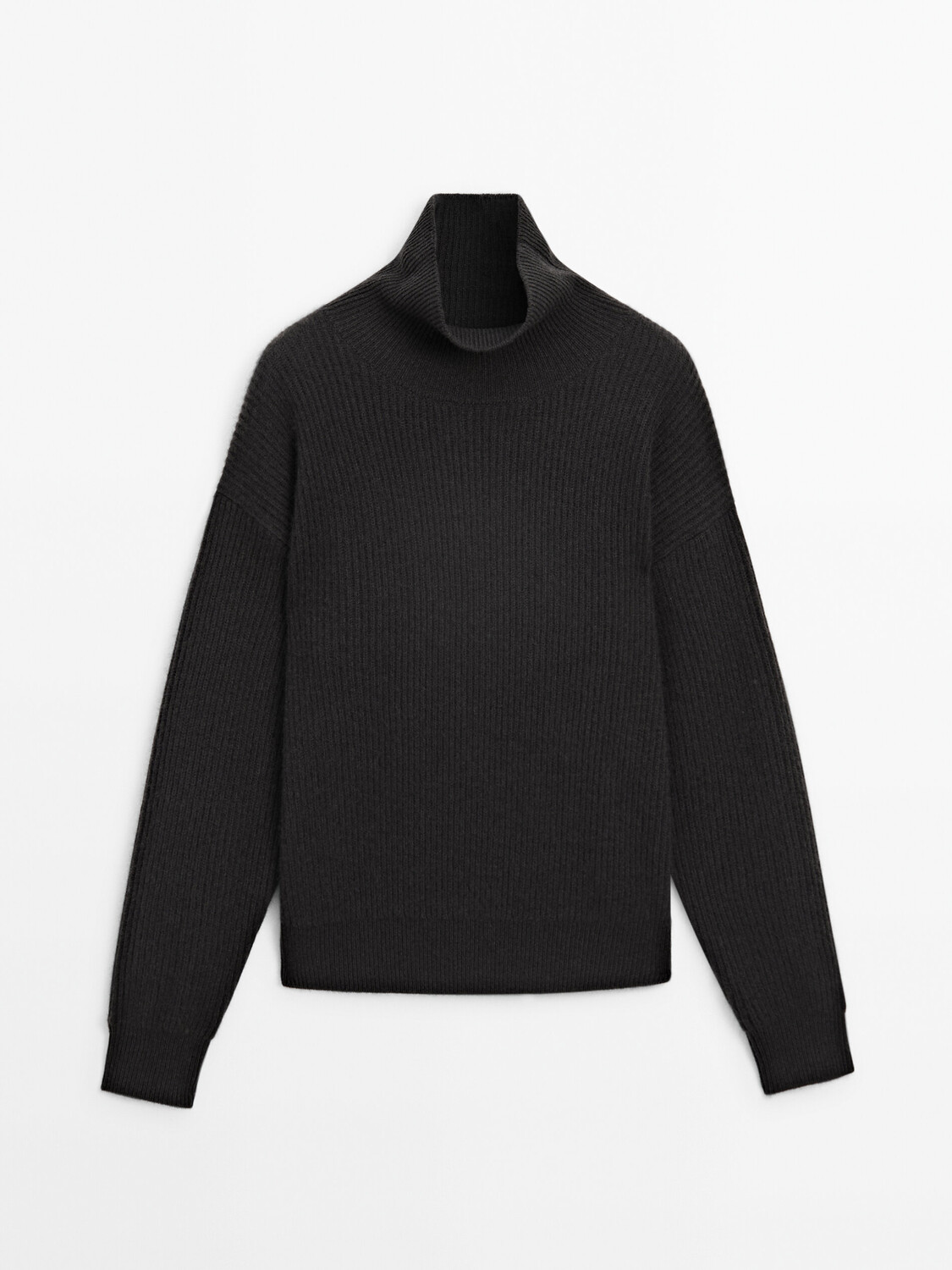 

Свитер изнаночной вязки из 100% кашемира Massimo Dutti, черный