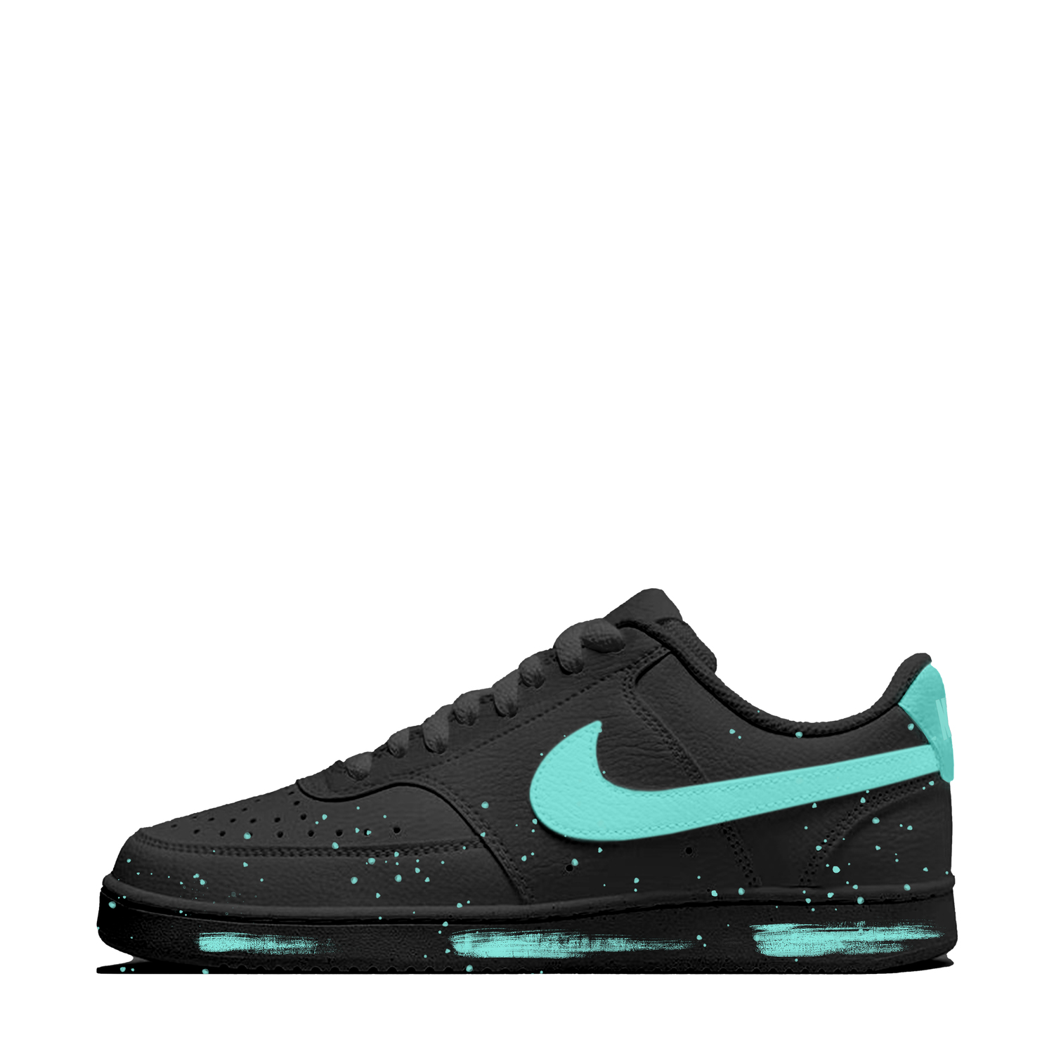 

Court Vision 1 Cyan Erosion Waterproof низкие кроссовки для скейтбординга unisex Nike, черный Cyan