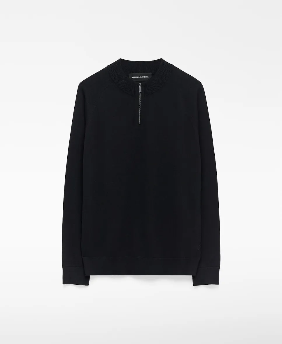 

Мужской джемпер с воротником Перкинса на молнии Adolfo Dominguez, черный