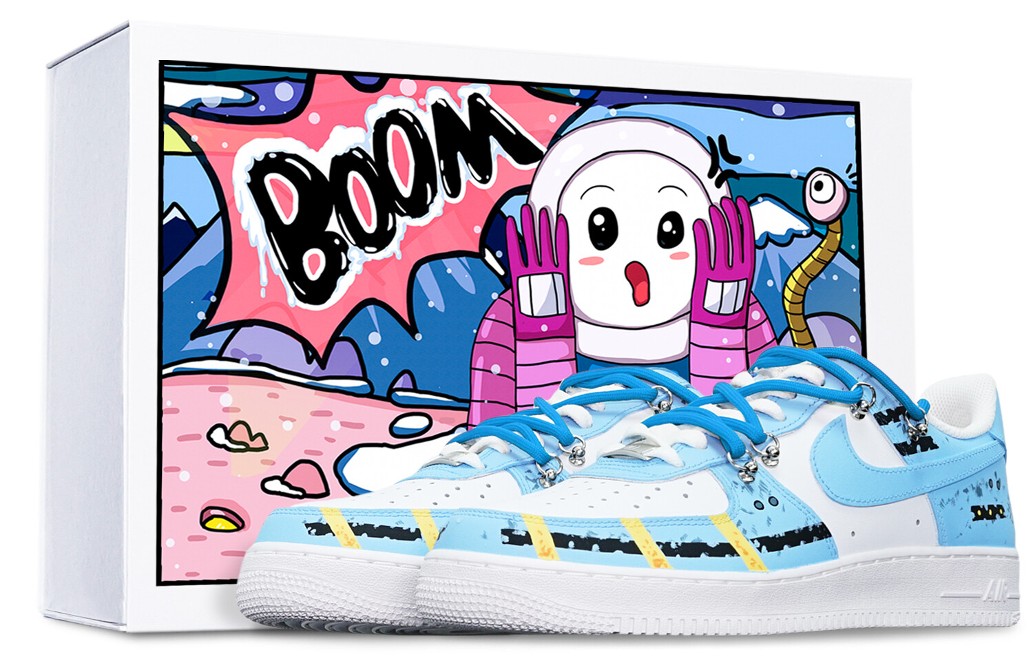 

Кроссовки Nike Air Force 1 Skateboard Shoes Women's Low-Top White Blue, Синий, Кроссовки Nike Air Force 1 Skateboard Shoes Women's Low-Top White Blue