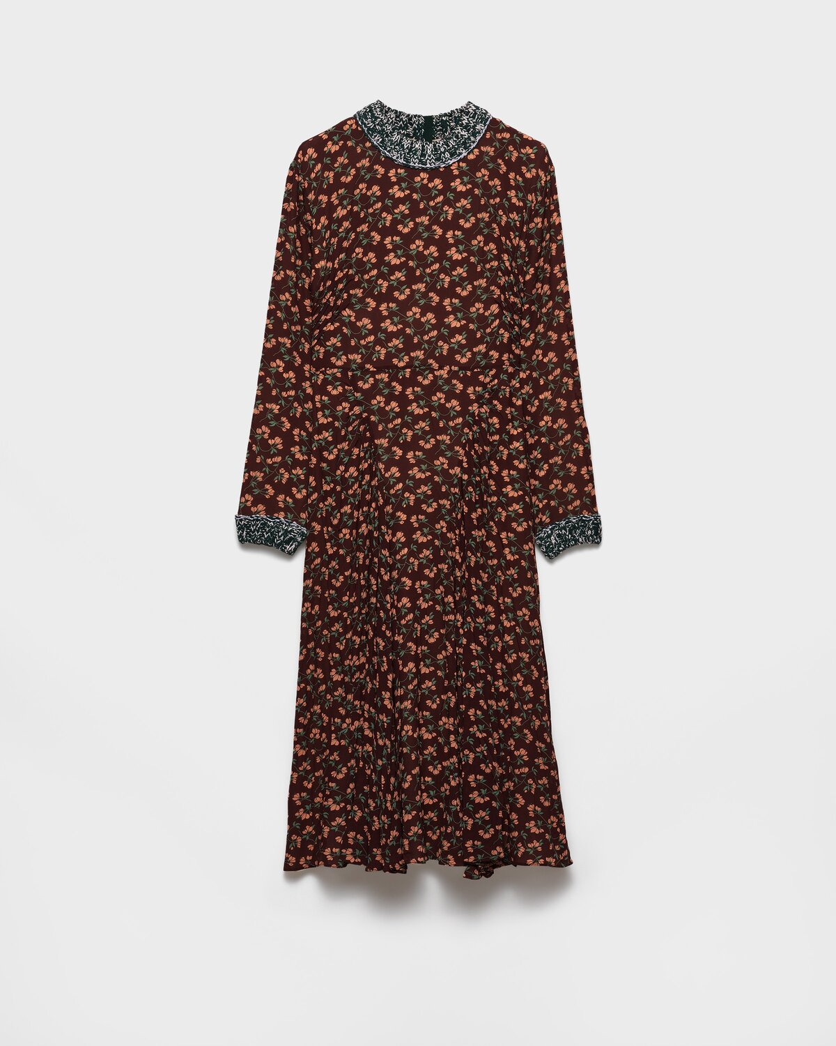 

Платье из шифона с принтом Prada, эбеновый