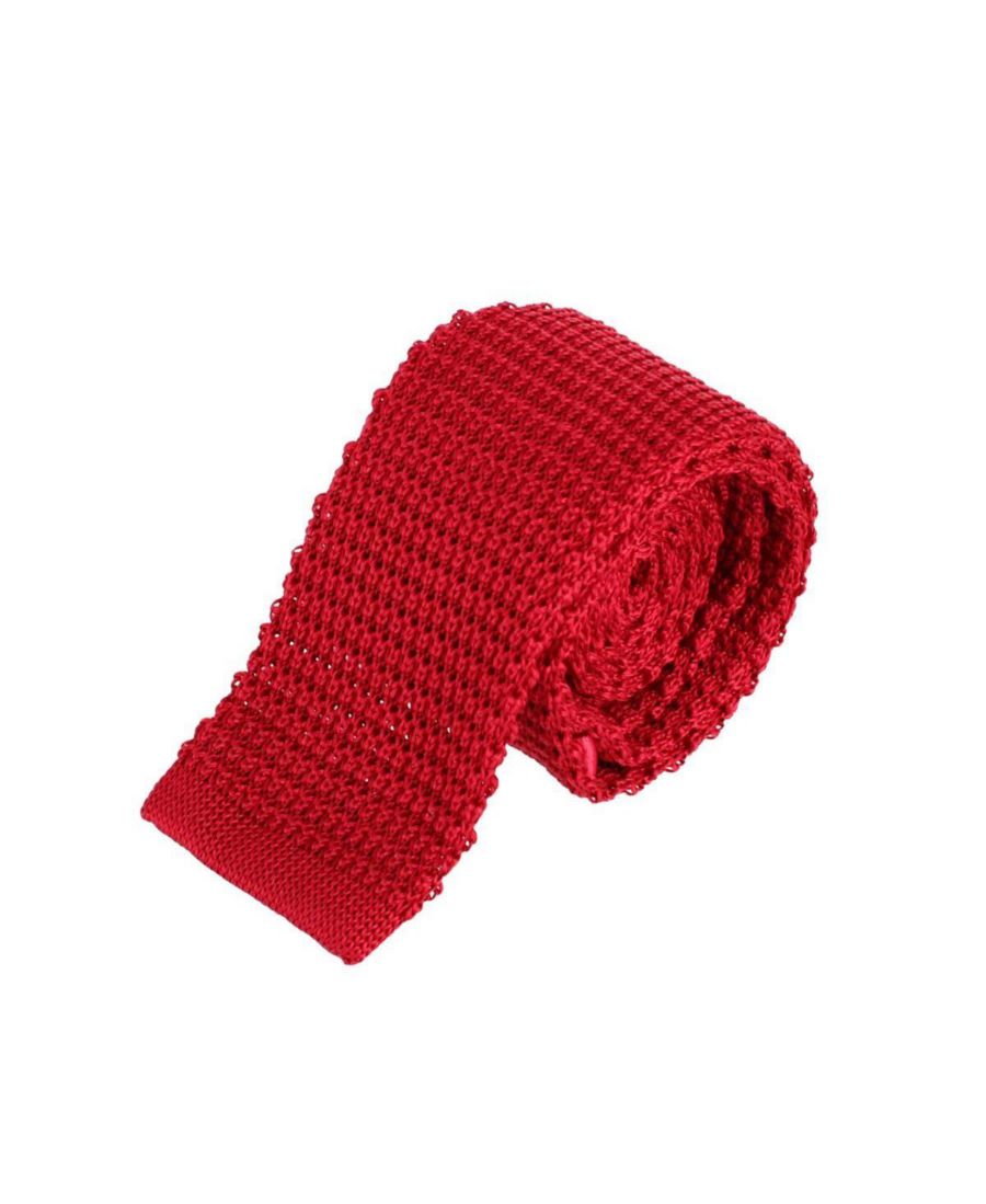 

Мужской вязаный шелковый галстук Zion однотонного цвета TRAFALGAR, Red