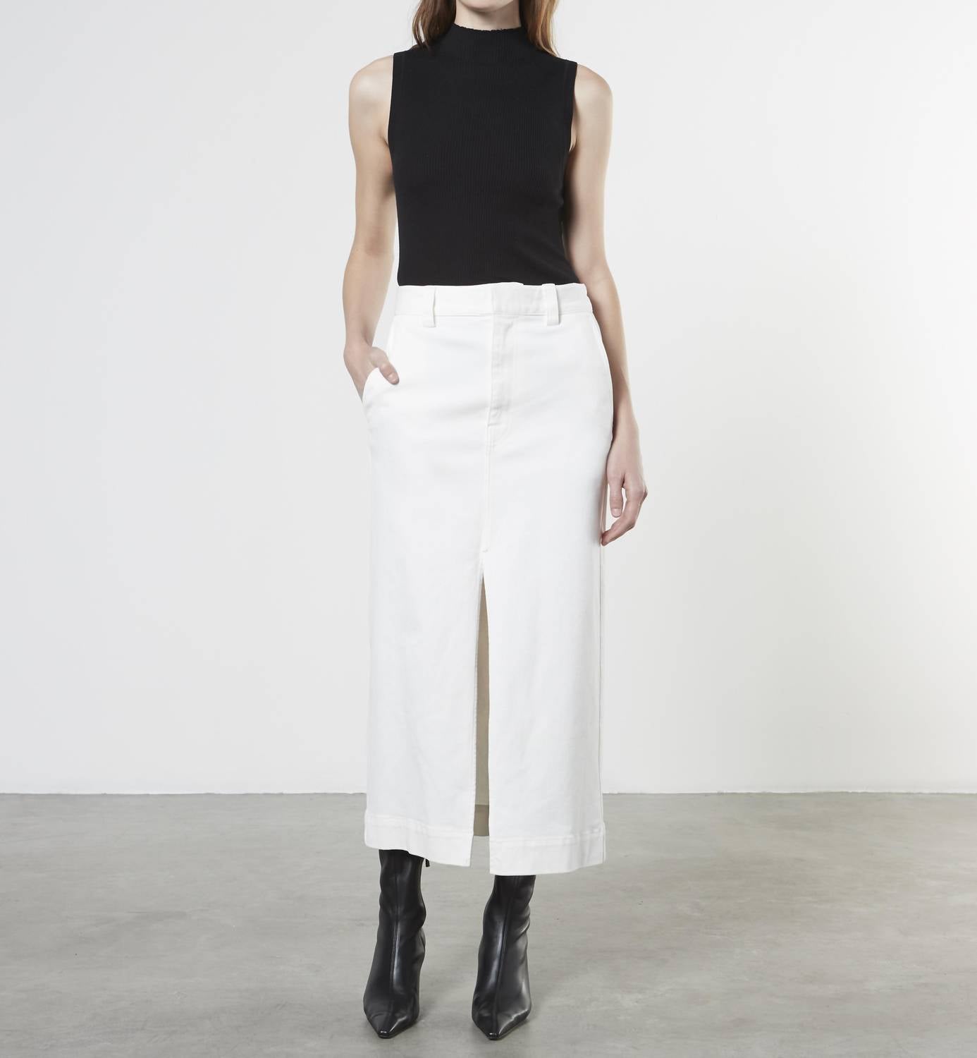 

Мягкая на ощупь юбка с разрезом, неокрашенная Enza Costa, цвет undyed