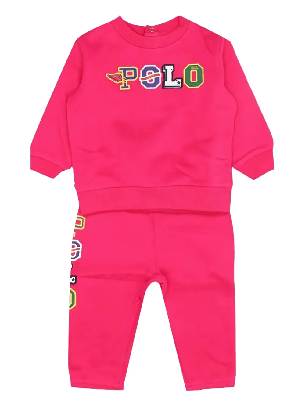

Спортивный костюм с аппликацией логотипа POLO RALPH LAUREN KIDS, розовый