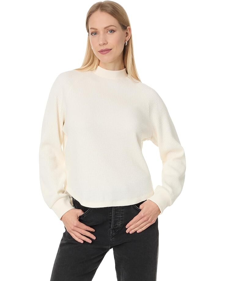 

Футболка Madewell Raglan Waffle Tee, цвет Winter White