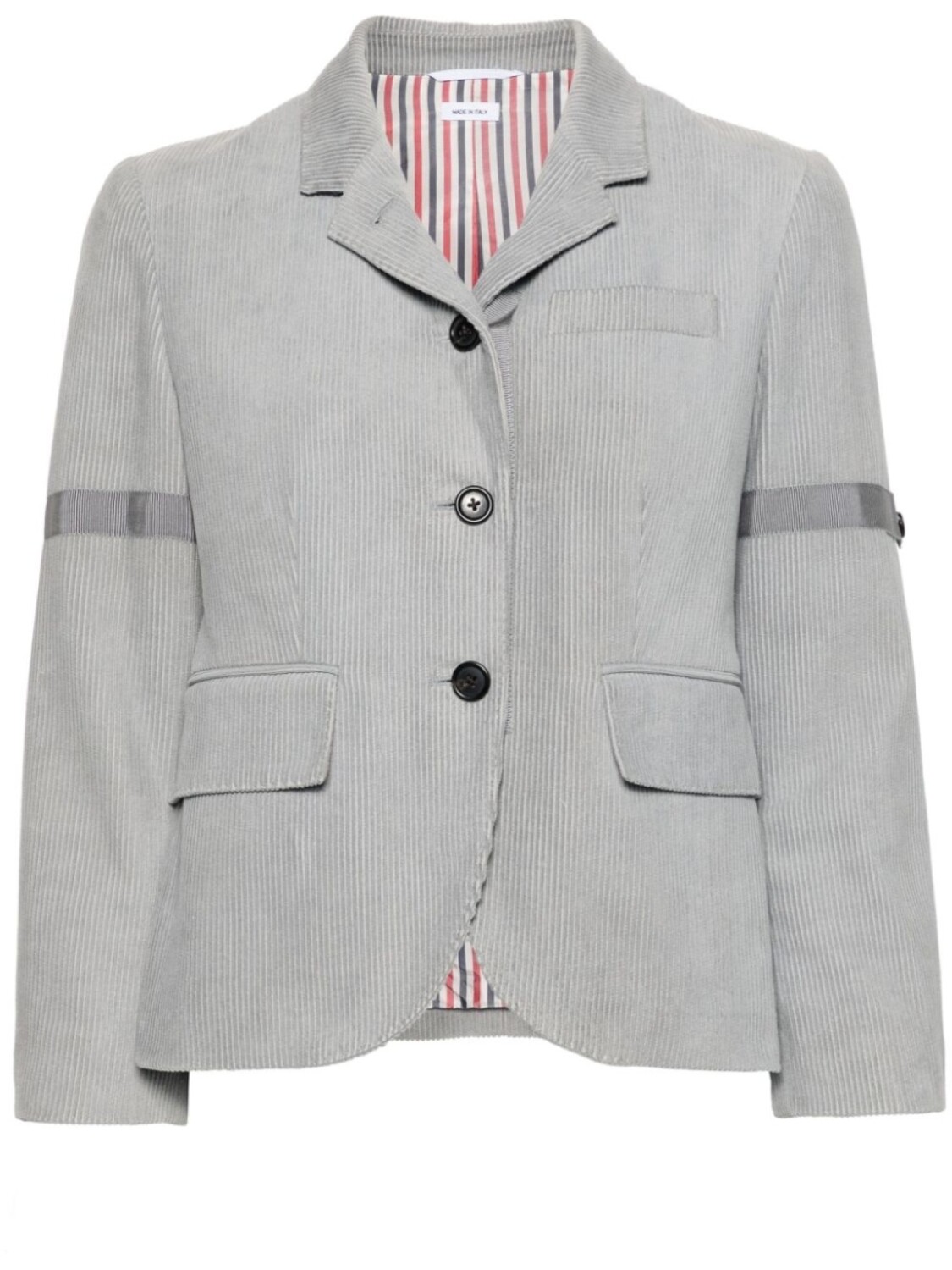

Однобортный вельветовый пиджак Thom Browne, серый