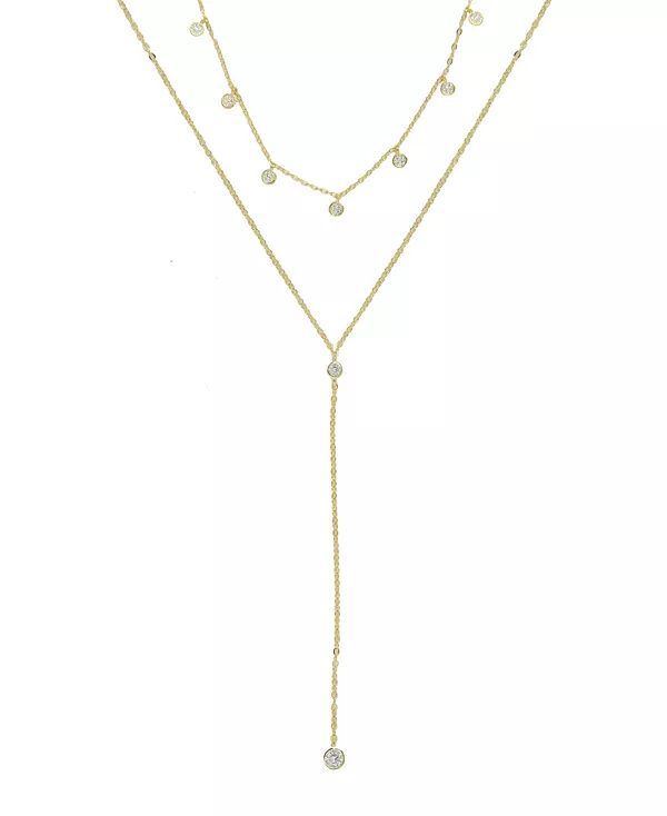 

Простой комплект ожерелий-лариатов с кристаллами Ettika, gold