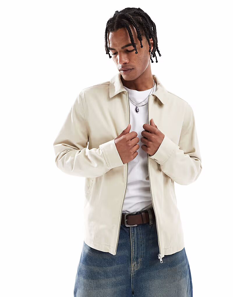 

Куртка харрингтон ASOS DESIGN в каменном цвете