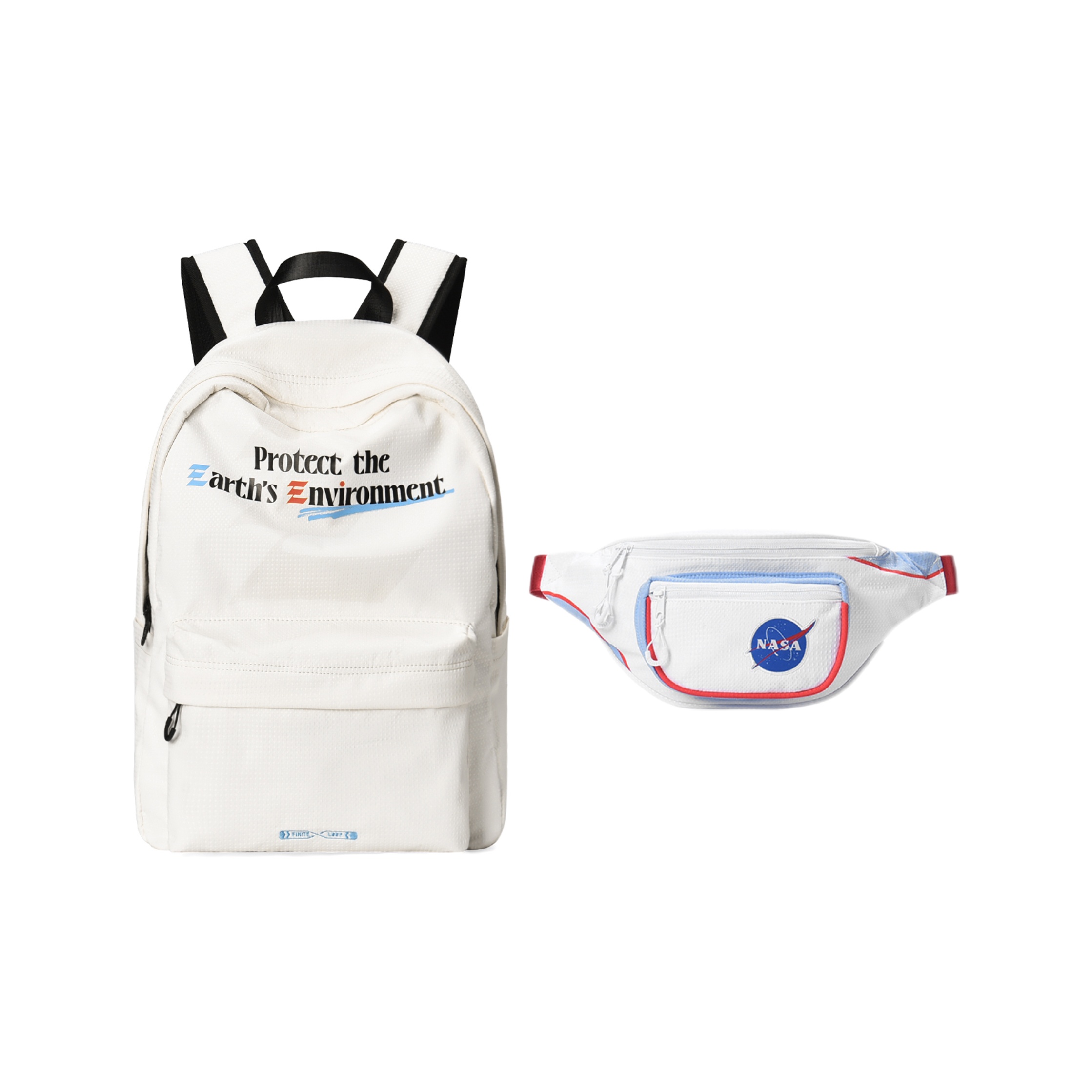 

FINITE LOOP Рюкзак из переработанных материалов FINITE LOOP унисекс белый, White+Fanny Pack