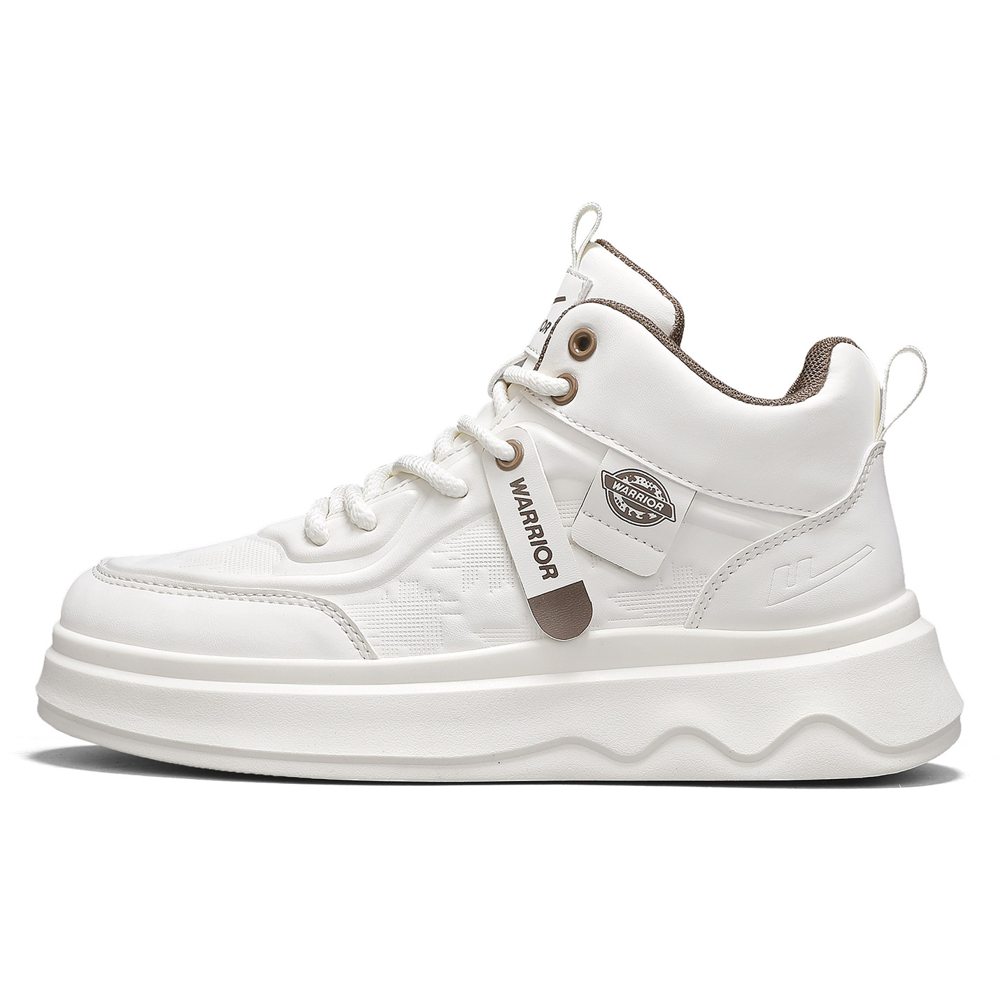 

Мужские легкие устойчивые к истиранию кроссовки Mid top для скейтбординга с эффектом увеличения роста WARRIOR, бежевый/коричневый