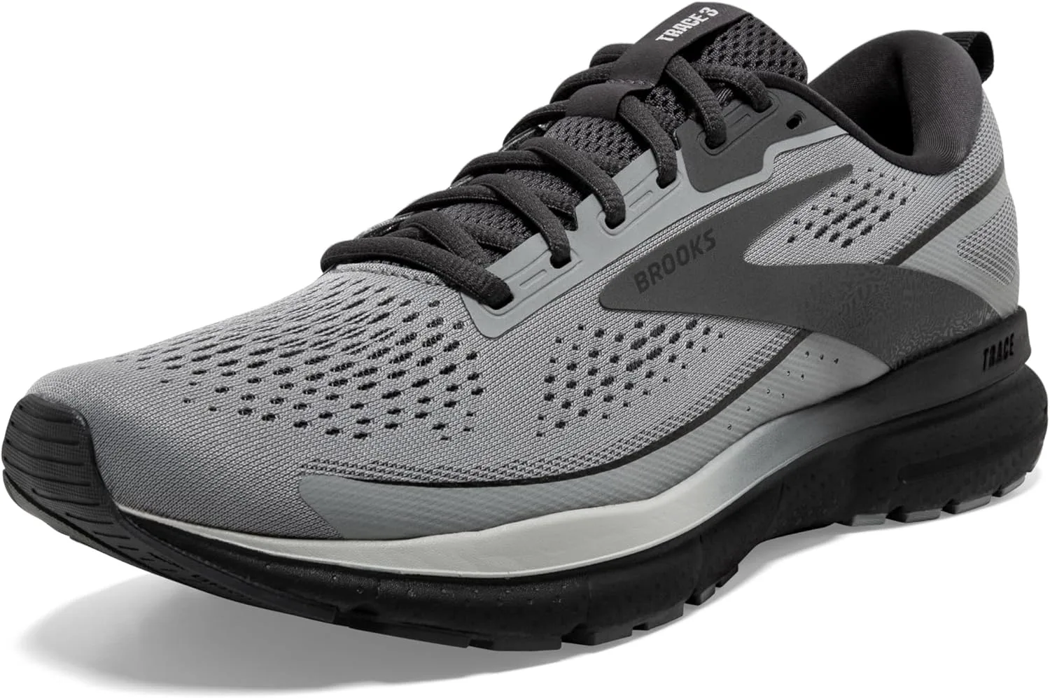 Мужские нейтральные беговые кроссовки Brooks Trace 3, серый/черный — фото 2