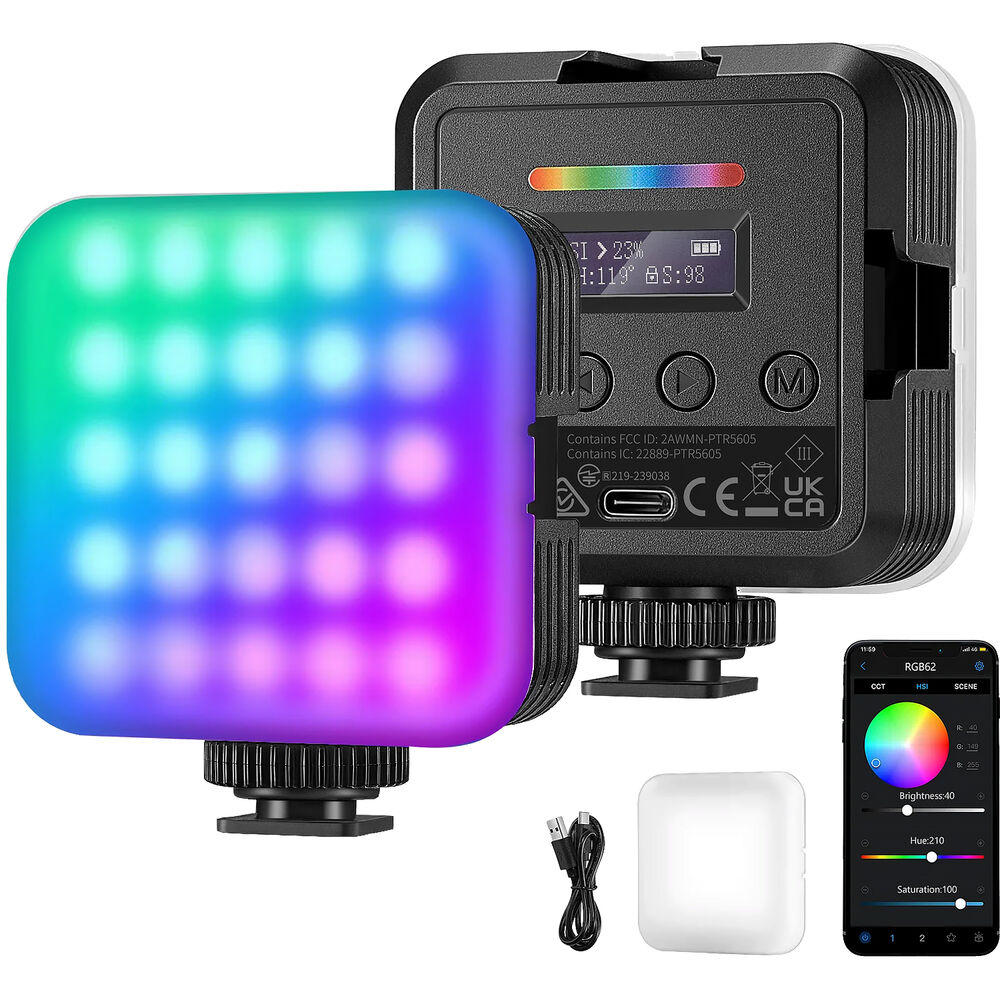 

Светодиодный мини-светильник RGB Neewer RGB62 с магнитным креплением (2 шт.)