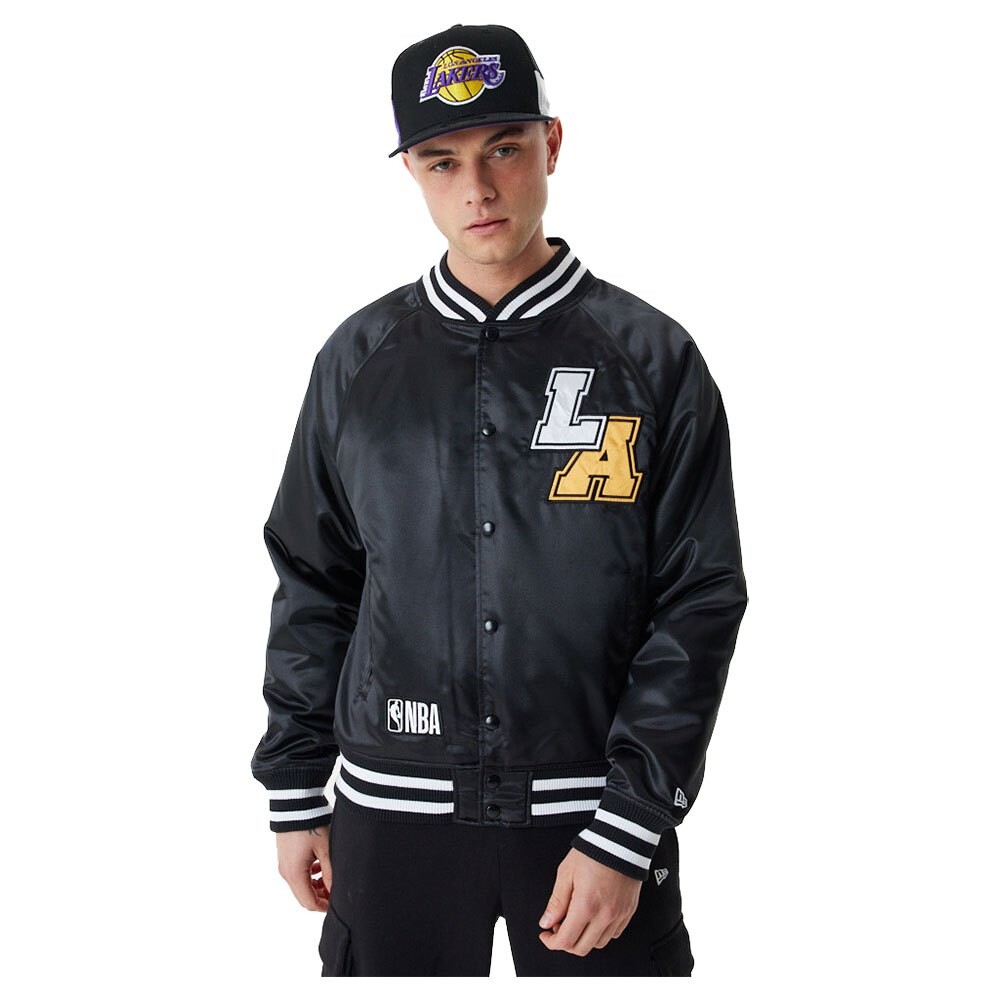 

Куртка New Era Los Angeles Lakers Team Logo Satin Bomber, черный