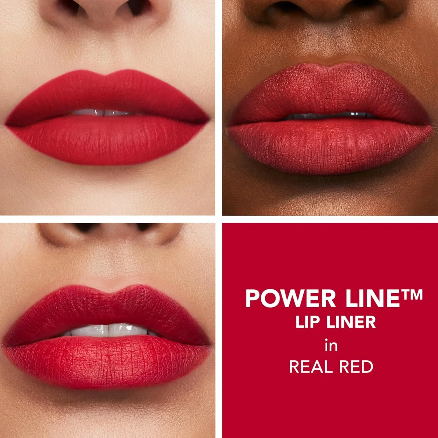 Карандаш для губ Buxom Power Line Plumping Lip Line, стойкий, водостойкий и выдвижной, увлажняющая формула с пептидами и витамином Е, матовое покрытие, не тестируется на животных, не требует заточки., AL Real Red (True Red) — фото 3