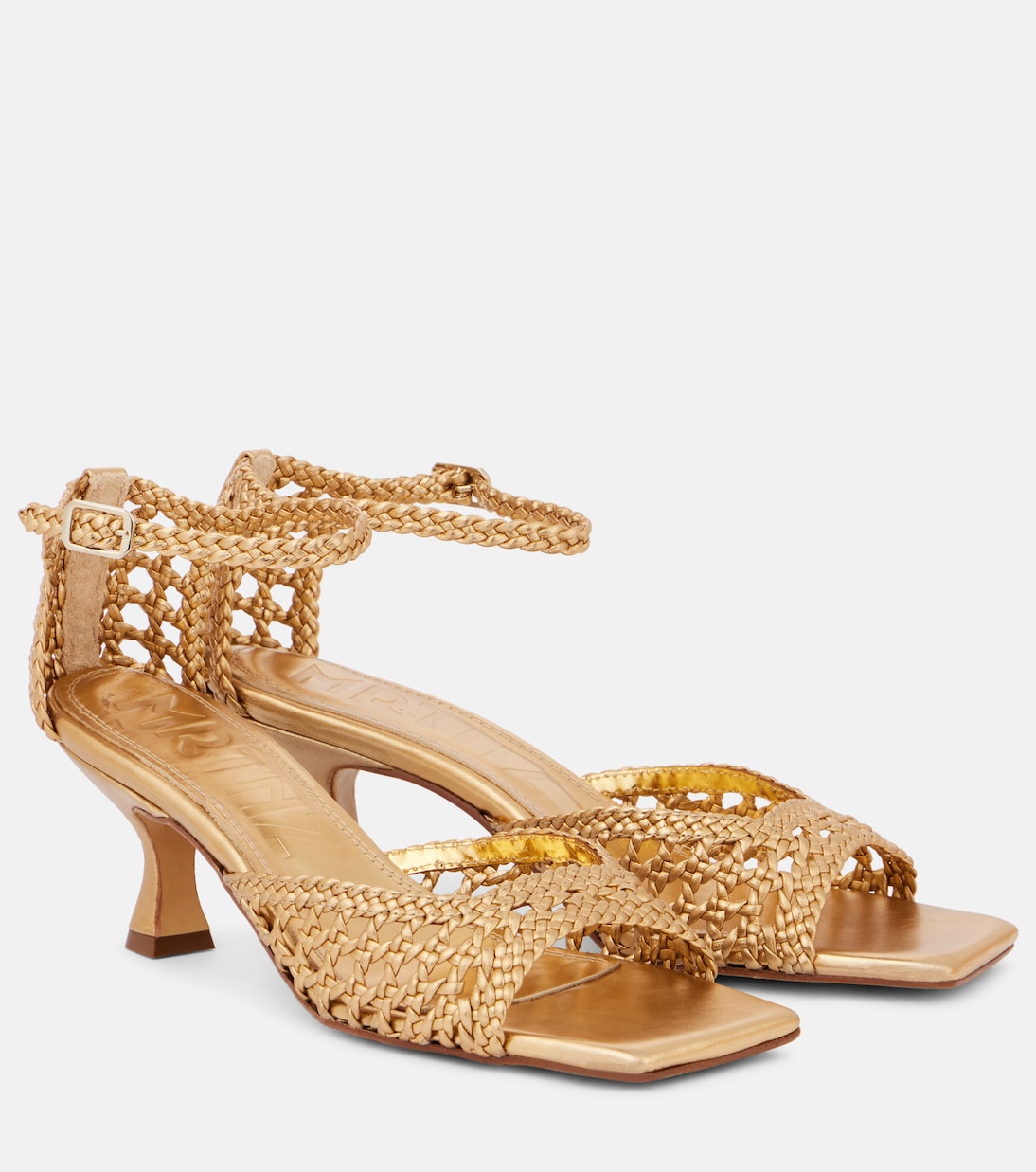 Вероника 55 плетеные кожаные сандалии Souliers Martinez, золотой