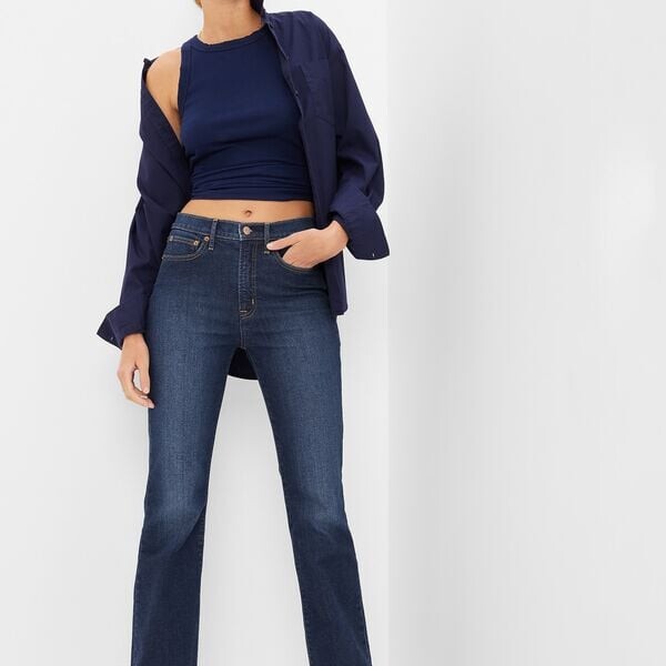 

Джинсы flare-fit с высокой посадкой Gap, синий