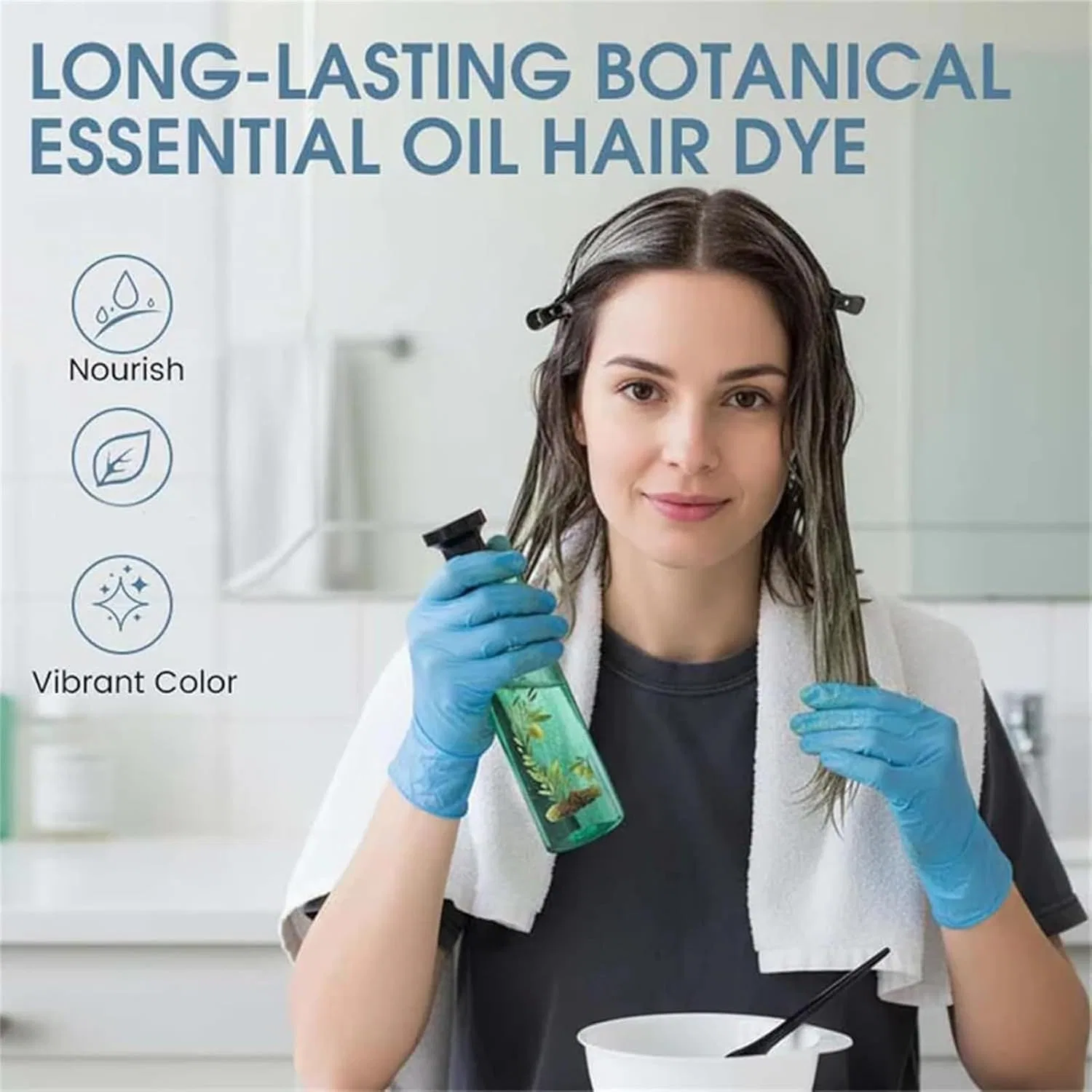 Крем-краска для волос с растительным маслом Kasmole, Natural Black — фото 4