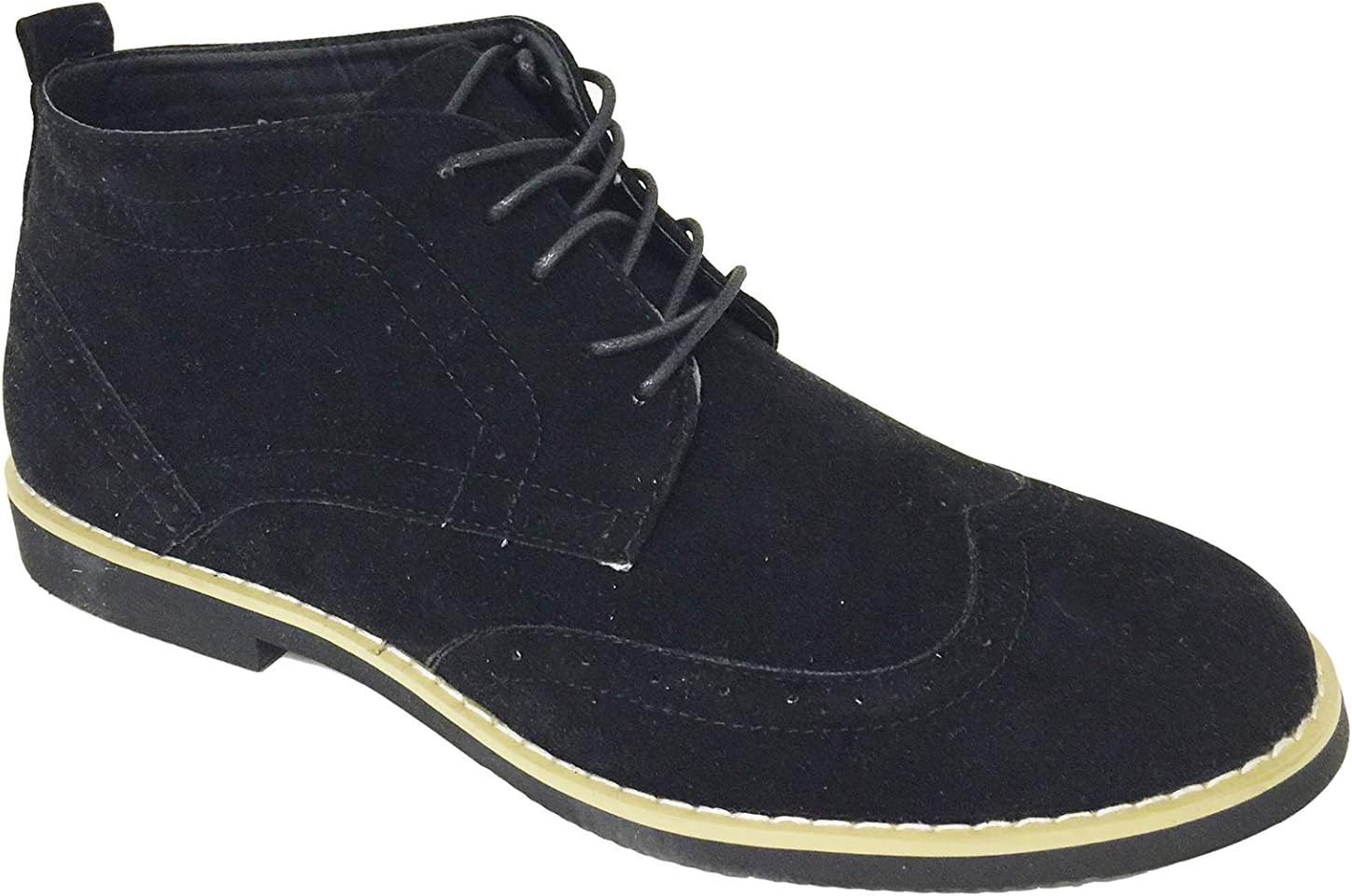 

Мужские ботинки DT3A на щиколотку Oxfords с крыльями, классические броги, шнуровка, замша, подкладка из кожи, повседневные челси Alberto Fellini, черный