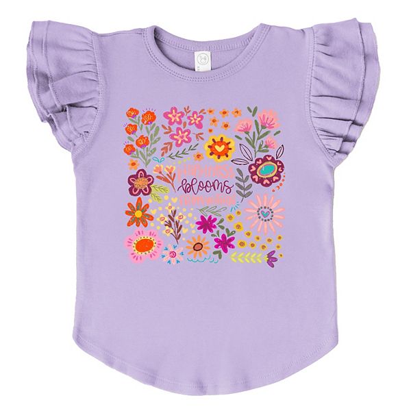 

Футболка с рукавами-крылышками Happiness blooms from within The Juniper Shop, Lavender