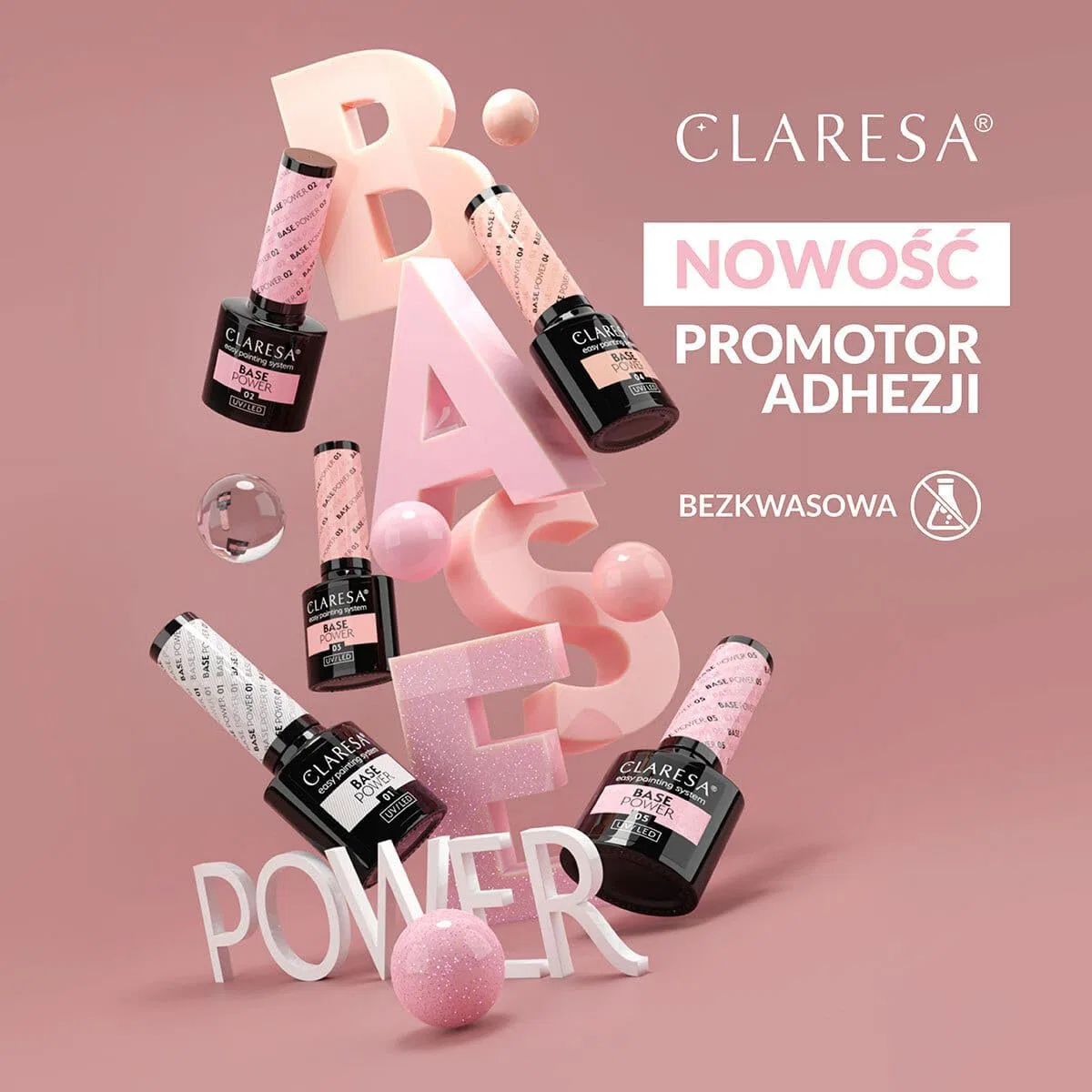 Гибридная база Claresa Base Power Base Light Pink 02, 5 г Claresa — фото 3