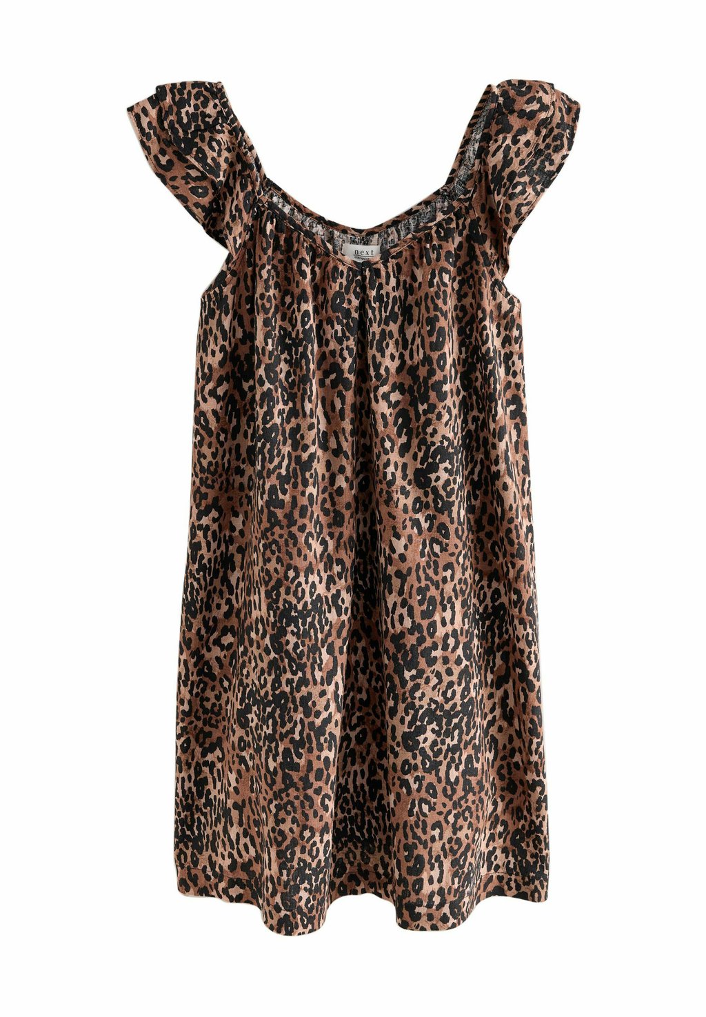 

Повседневное платье REGULAR FIT - V-NECK RUFFLE SLEEVE Next, коричневый