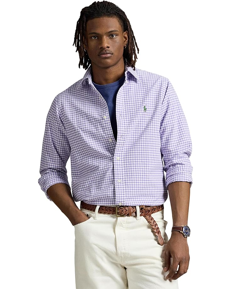 

Поло Polo Ralph Lauren Classic Fit Gingham Oxford Shirt, цвет Aix Lavender Nevis
