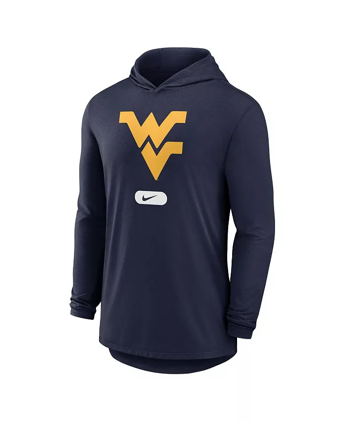 Мужская легкая толстовка с длинными рукавами West Virginia Mountaineers в темно-синем цвете Nike — фото 3