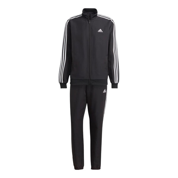 

Костюмы 3 полоски тканый спортивный костюм азиатские размеры Adidas, черный