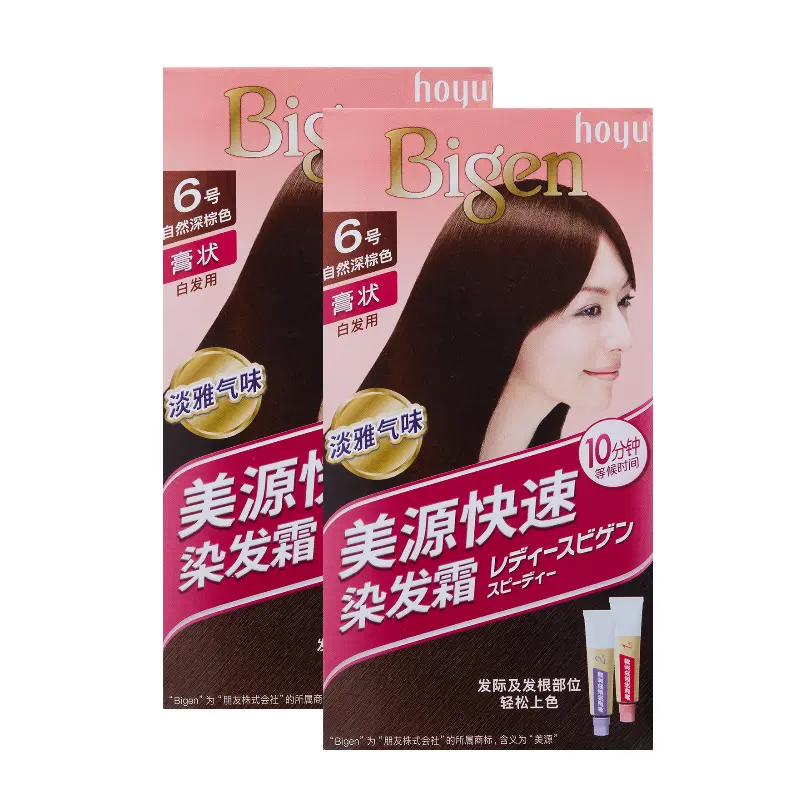 

Крем для быстрого окрашивания волос Meiyuan для женщин, маскирующий седину, 40г+40г HOYU, Quick Hair Dye Cream Size 6 (Natural темно-коричневый) *2 Box