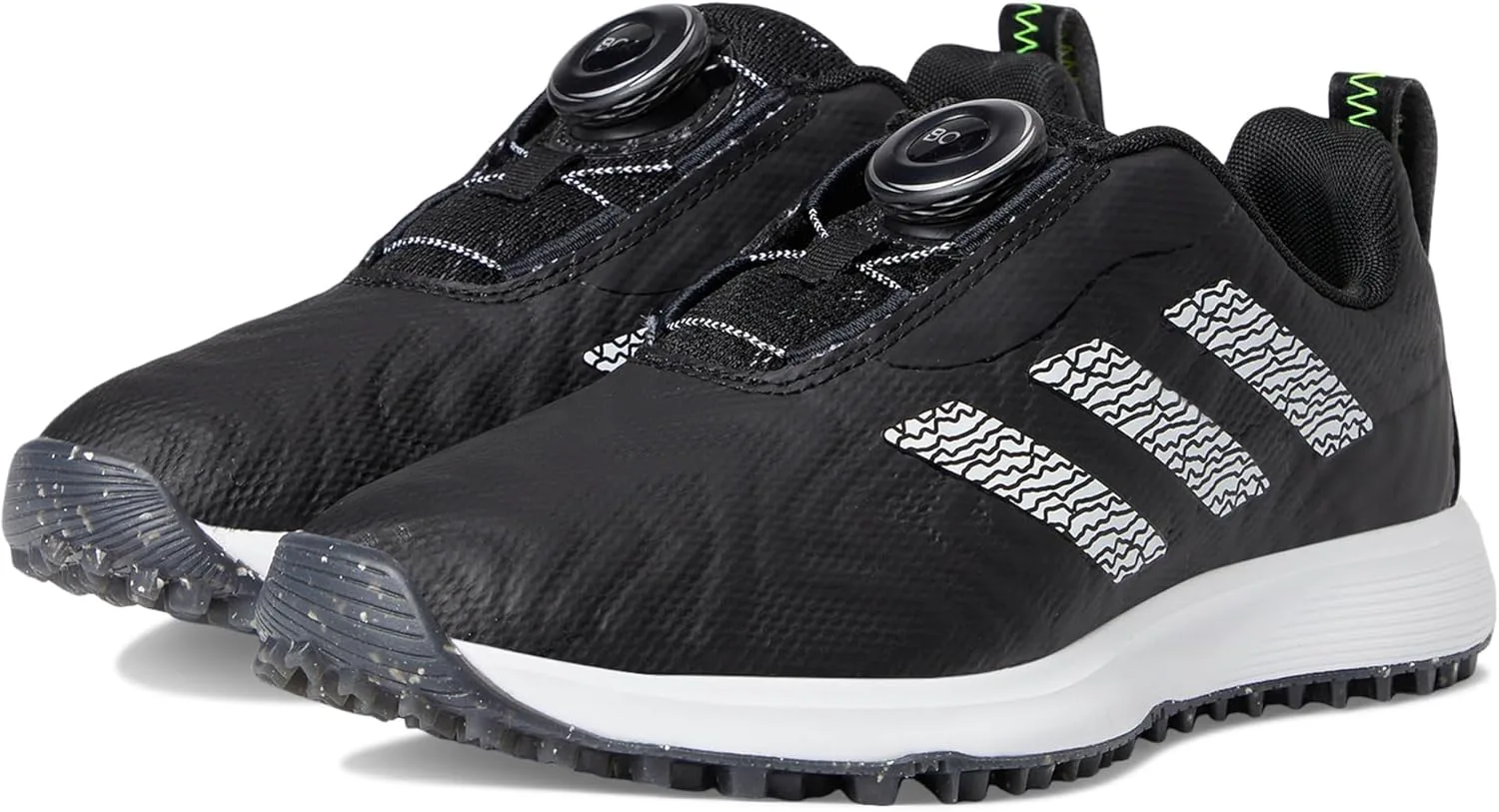 Детские кроссовки для гольфа Adidas Unisex Codechaos Boa 25 без шипов, черно-белый — фото 3
