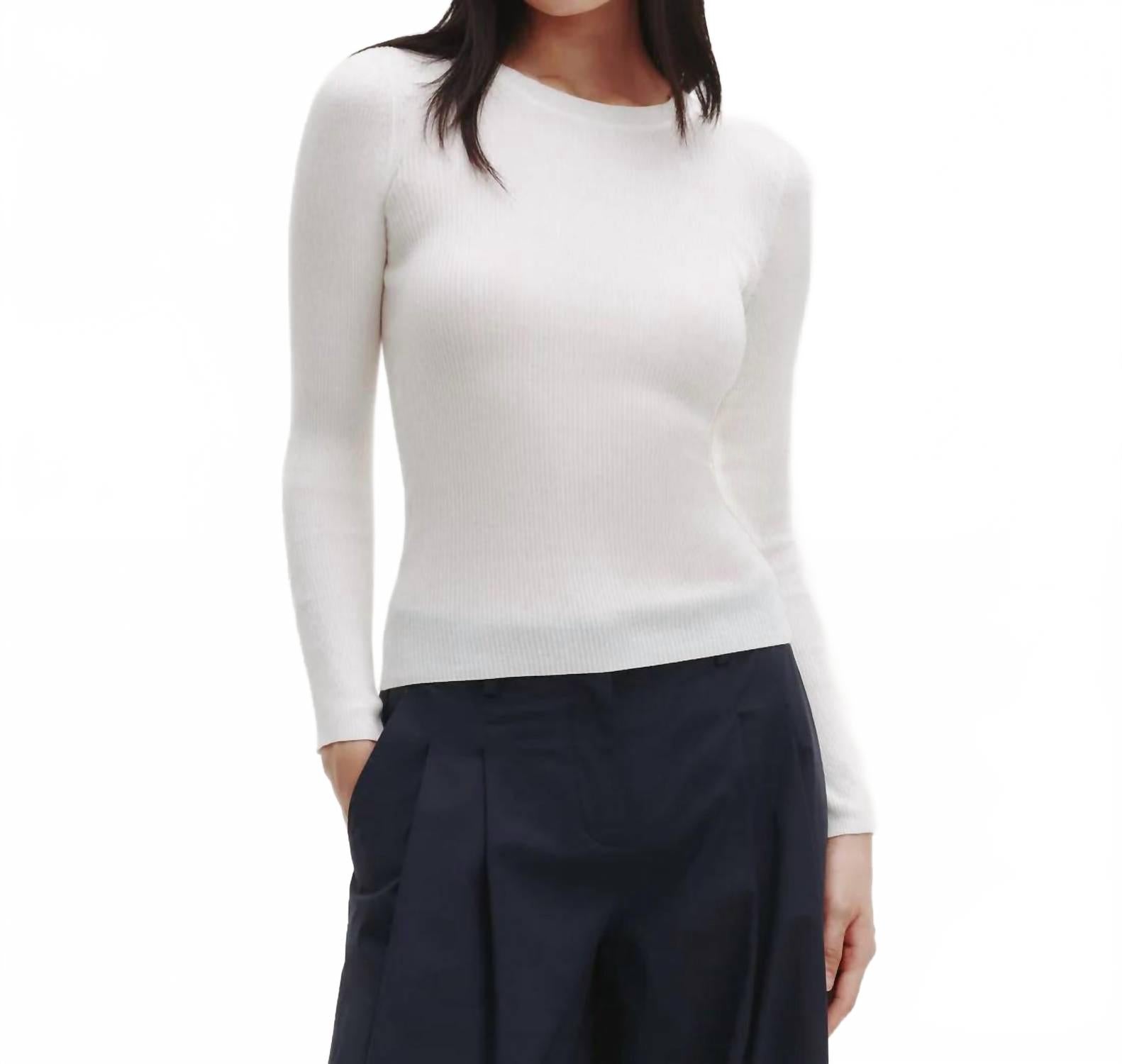 

Вязаный топ с круглым вырезом цвета слоновой кости TWP