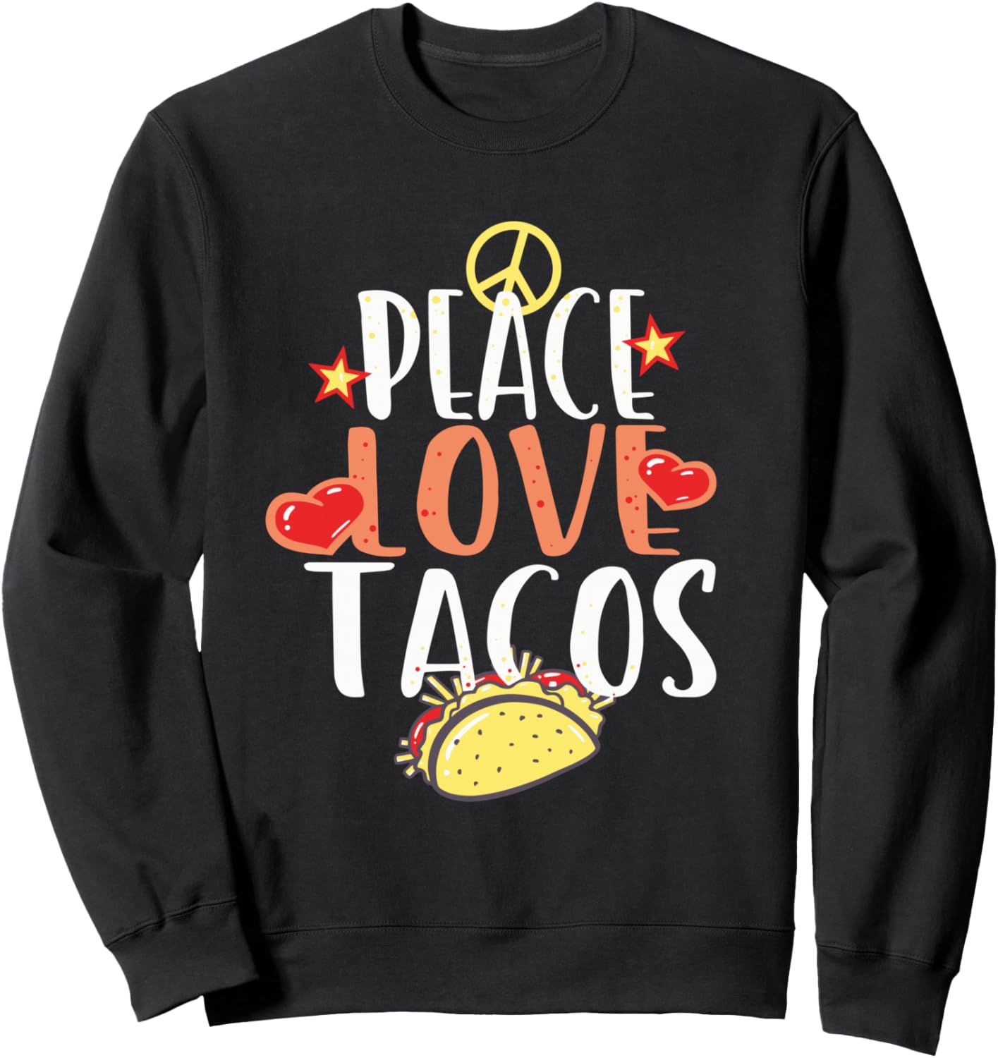 

Забавная толстовка с надписью «Мир, любовь и тако» в стиле мексиканского фудтрака Mexican Food Tex Mex Tacos For Taco Lovers Foodies, черный