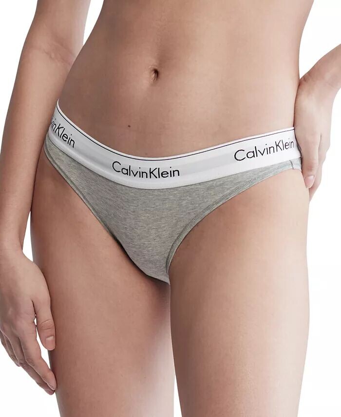 Calvin Klein Женское современное хлопковое нижнее белье бикини F3787, серый — фото 4