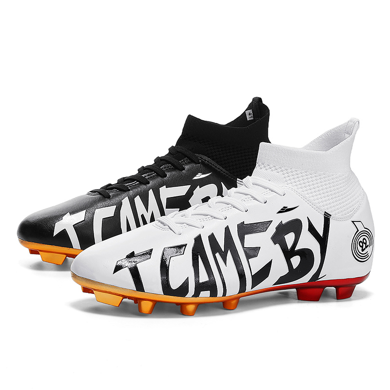 

Kuding Противоскользящие и износостойкие футбольные бутсы унисекс - непарные шипы длинные [черный+белый], цвет Mismatched Long Stud[Black+White]