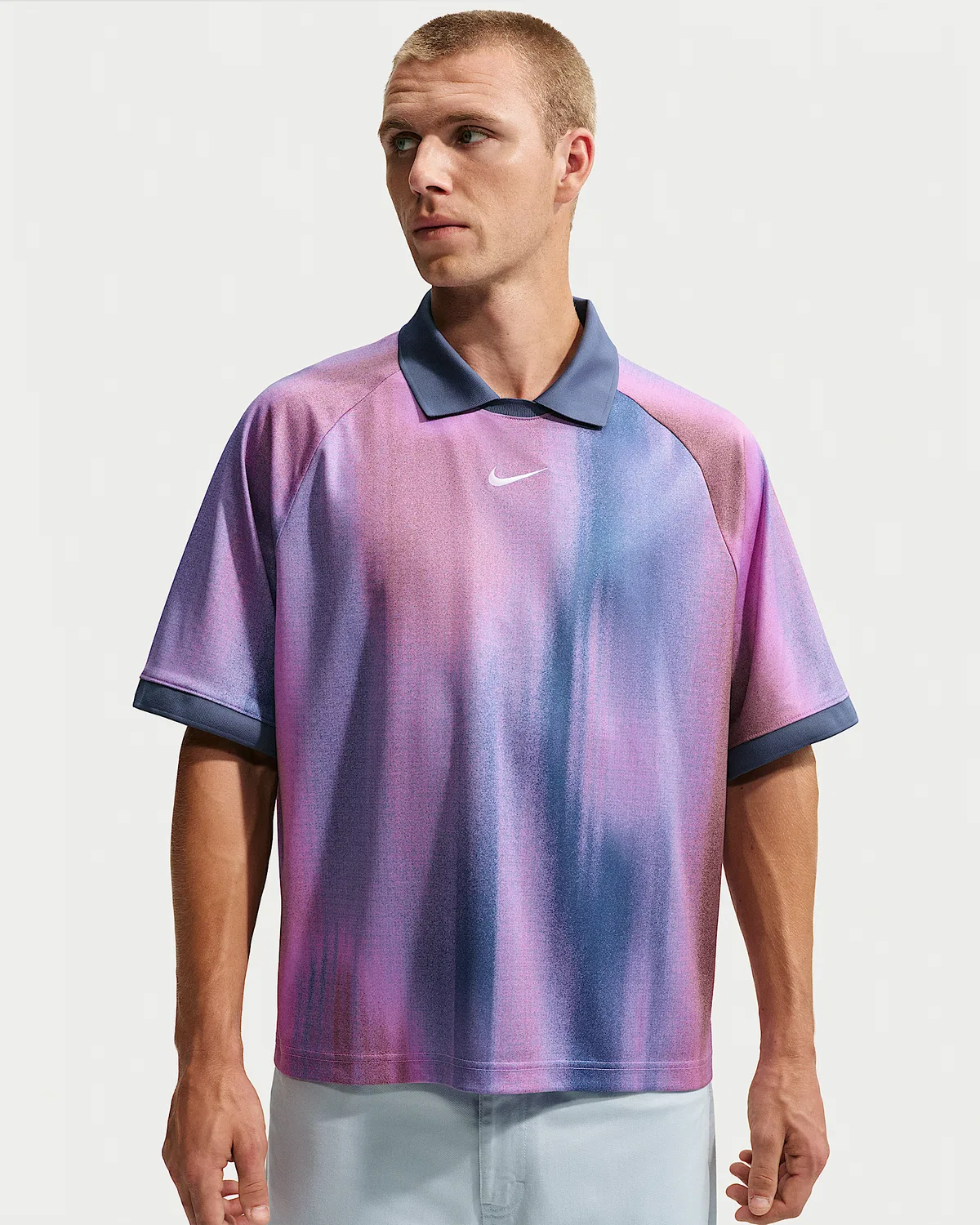 Мужская джерси для скейтбординга Nike SB Dri-FIT Jacquard "Sunset", Light Magenta