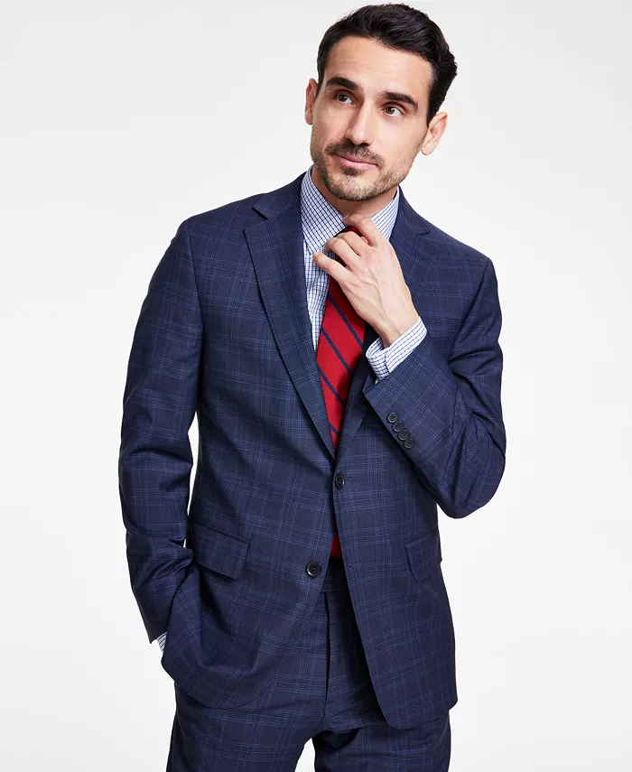 

Мужской классический пиджак из стрейчевой шерстяной ткани Brooks Brothers, синий