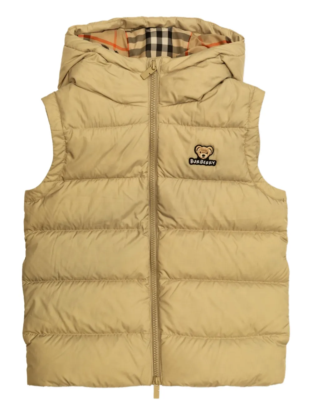 

Жилет с капюшоном и подкладкой BURBERRY KIDS, нейтральный