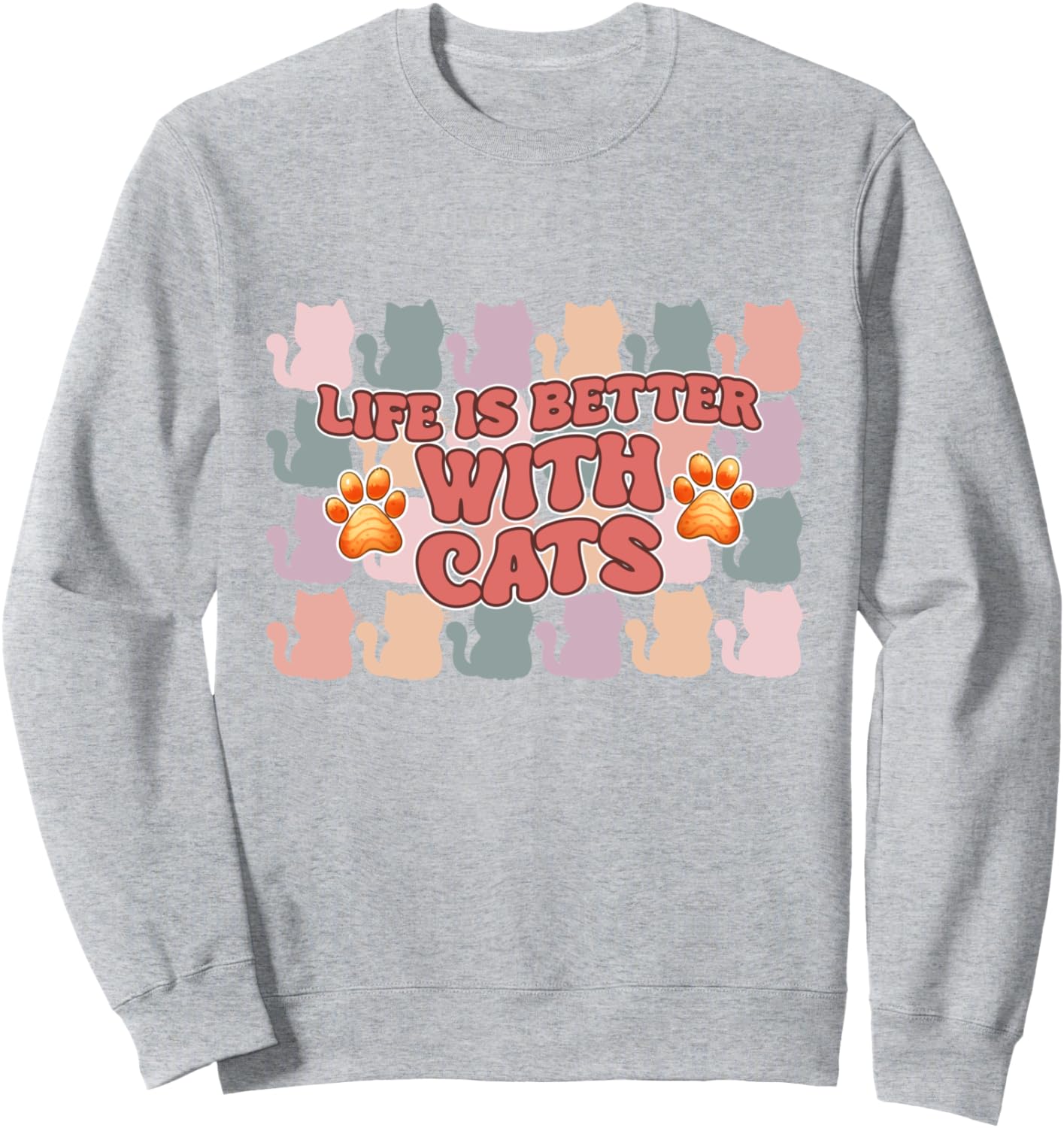 

Жить с кошкой лучше. Кошачья мама, любительница животных, День матери, толстовка Cat Mom Kitten Lover Pet Owner Mother'S Day Tees, серый