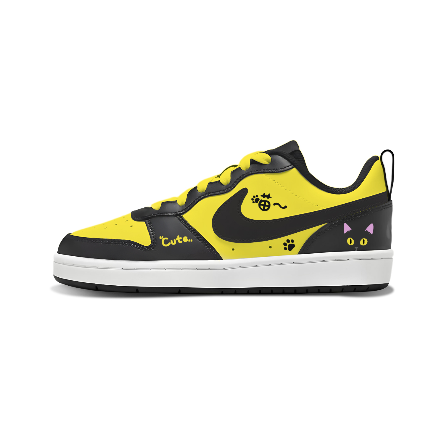 

Nike Кроссовки Court Borough Low 2 Slip Resistant Abrasion Resistant Low top Skateboard Shoes Yellow Kids'