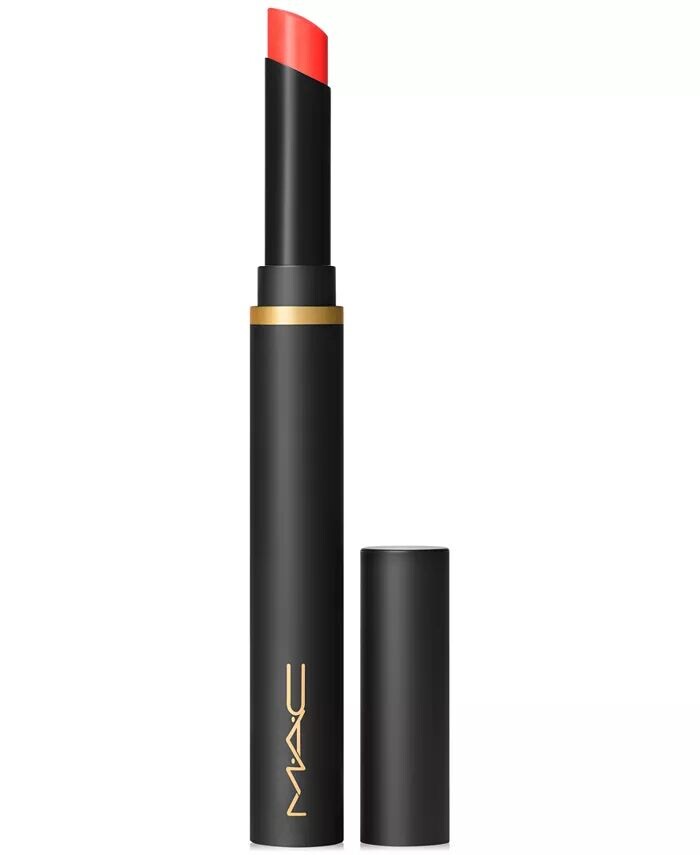 

Увлажняющая матовая губная помада Powder Kiss Velvet Blur Slim Mac, цвет Hot Paprika