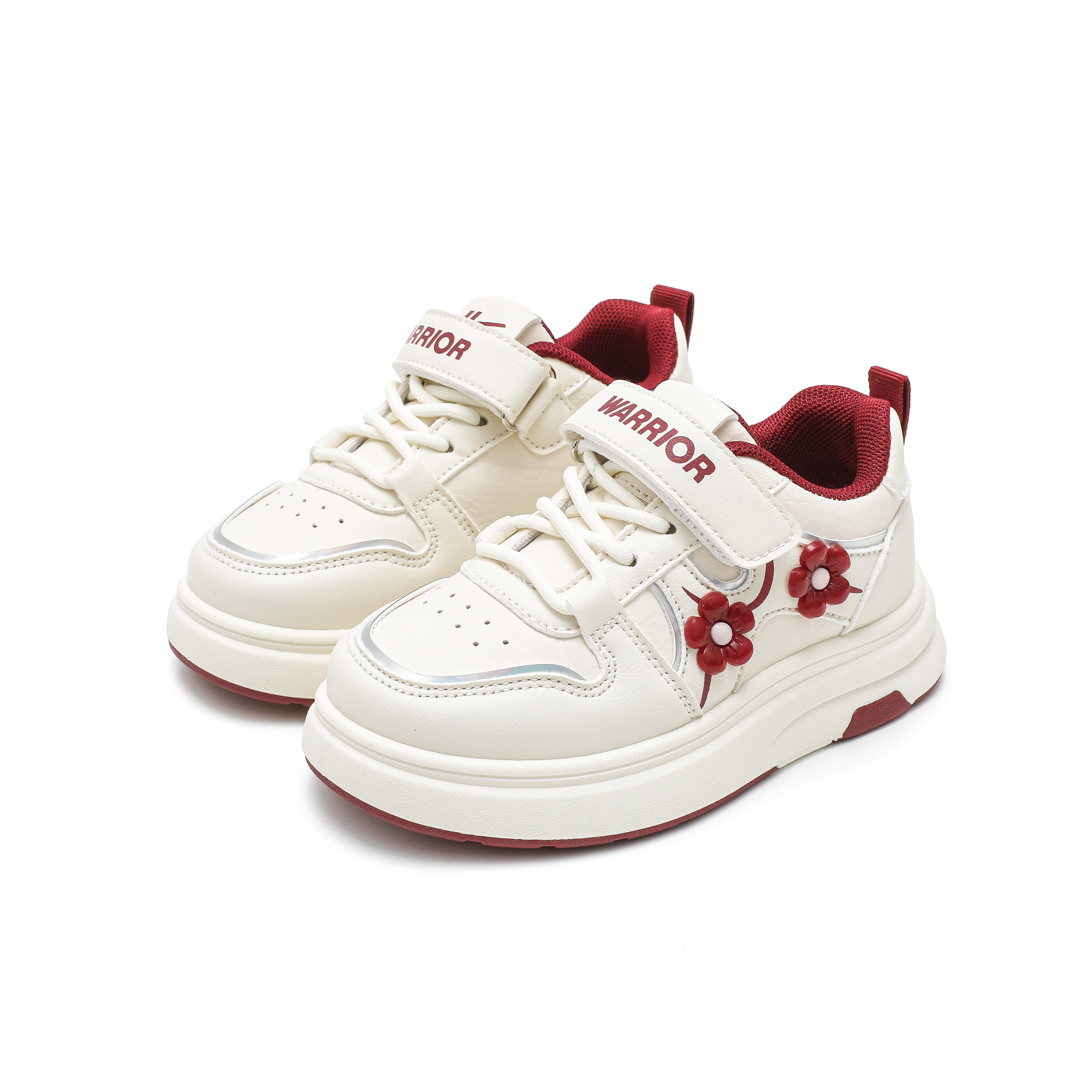 Детские кроссовки для скейтбординга Girls' Abrasion Resistant Lightweight Cushioning Slip Resistant Low top WARRIOR, бежевый/фиолетовый — фото 4